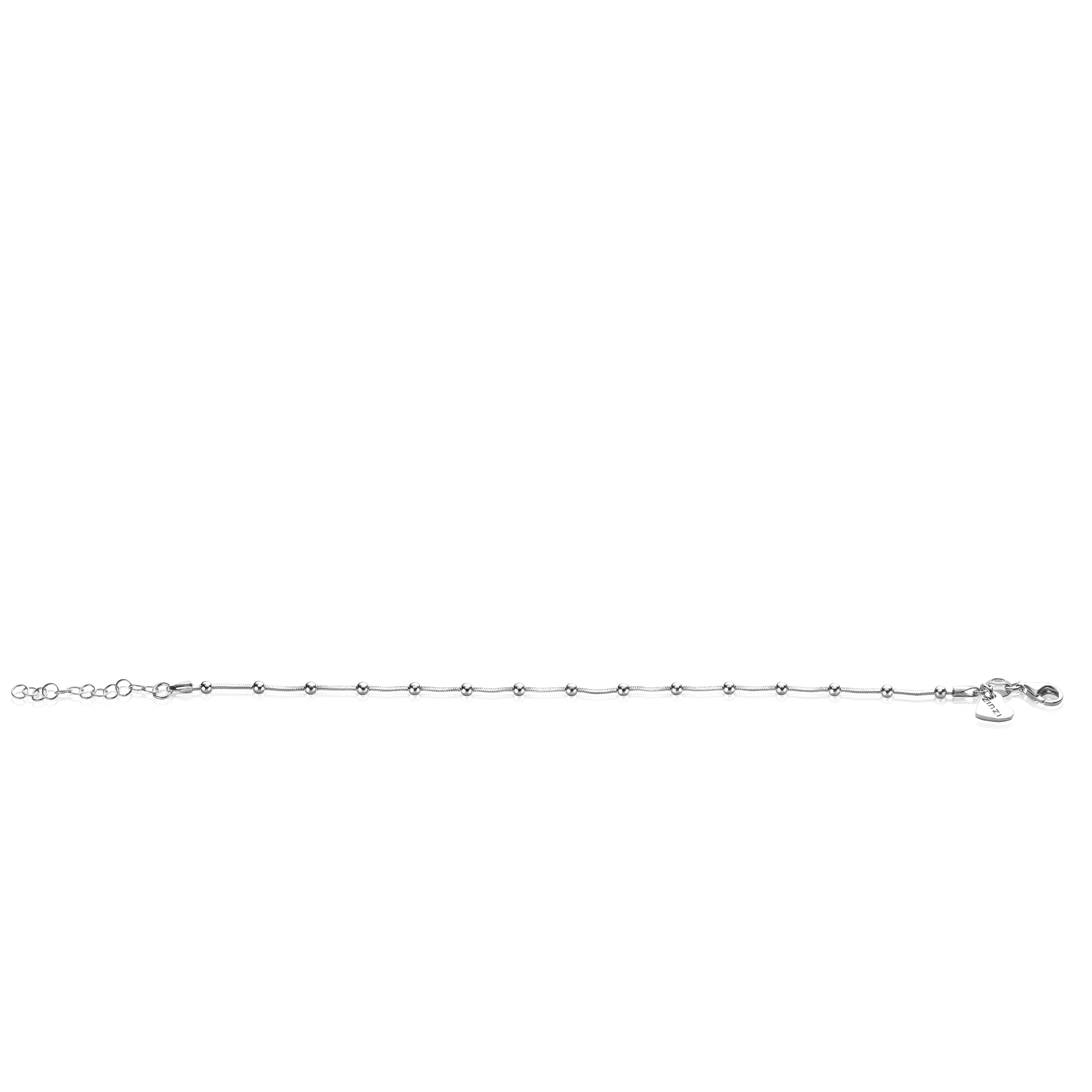 ZINZI zlv. slangenarmband met bolletjes