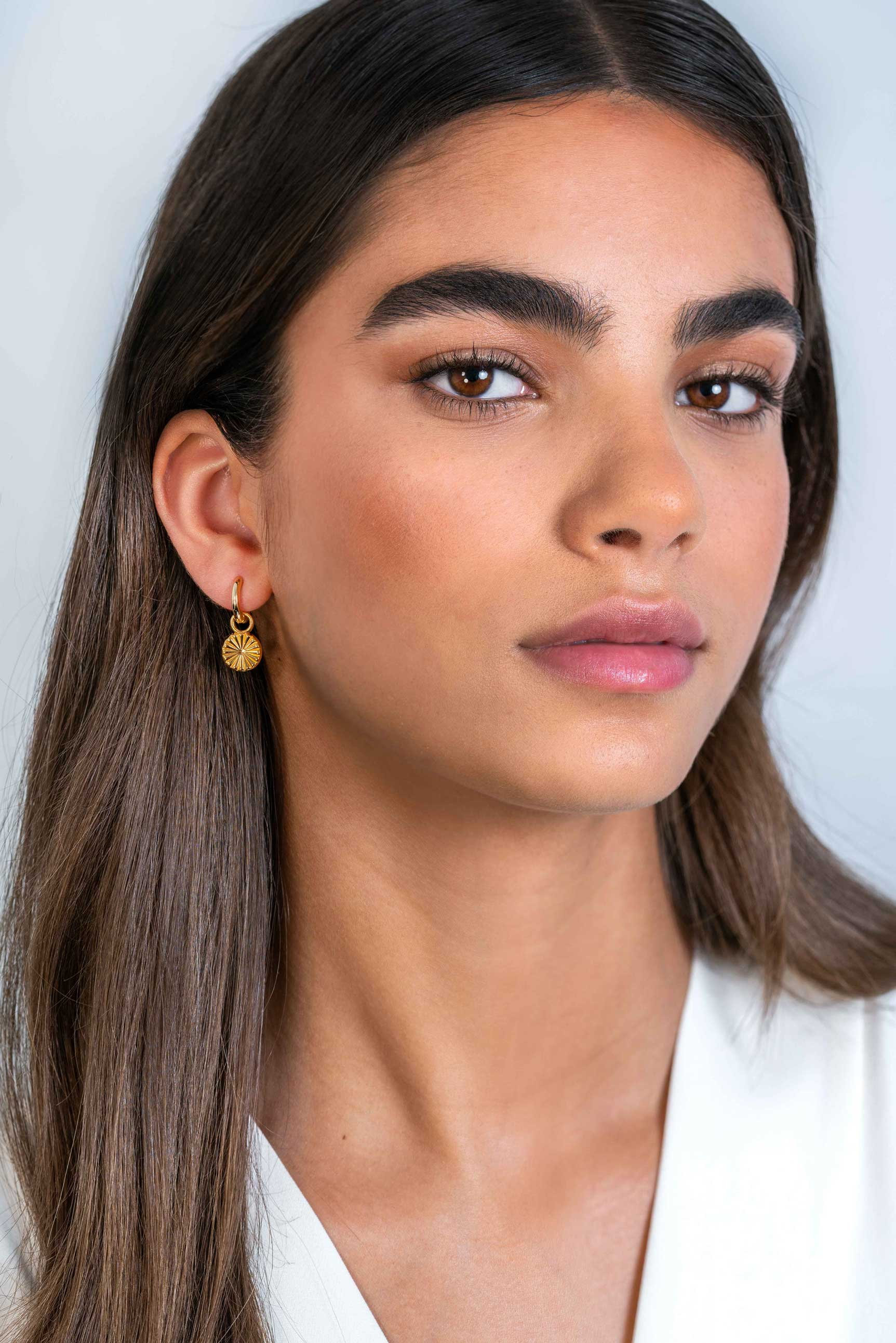 ZINZI zlv.oorbedels goud verguld zon 10mm