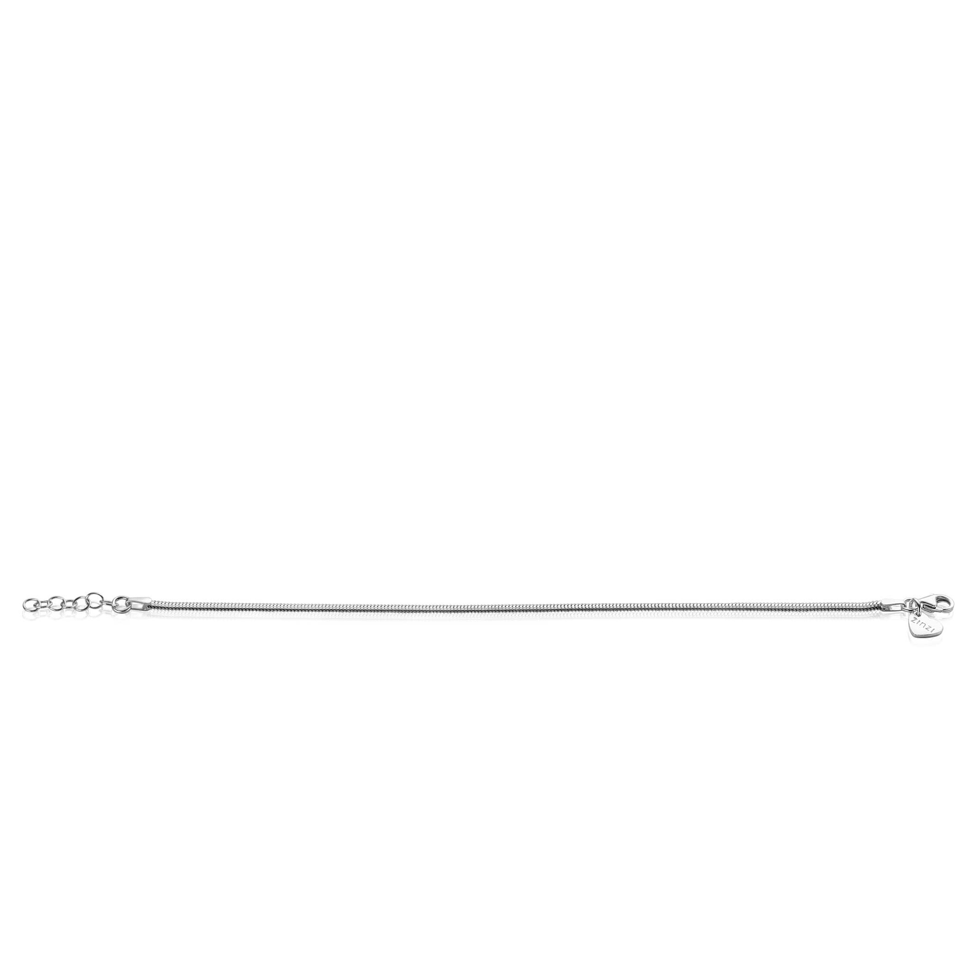 ZINZI zlv. armband platte slang 2.5mm breed