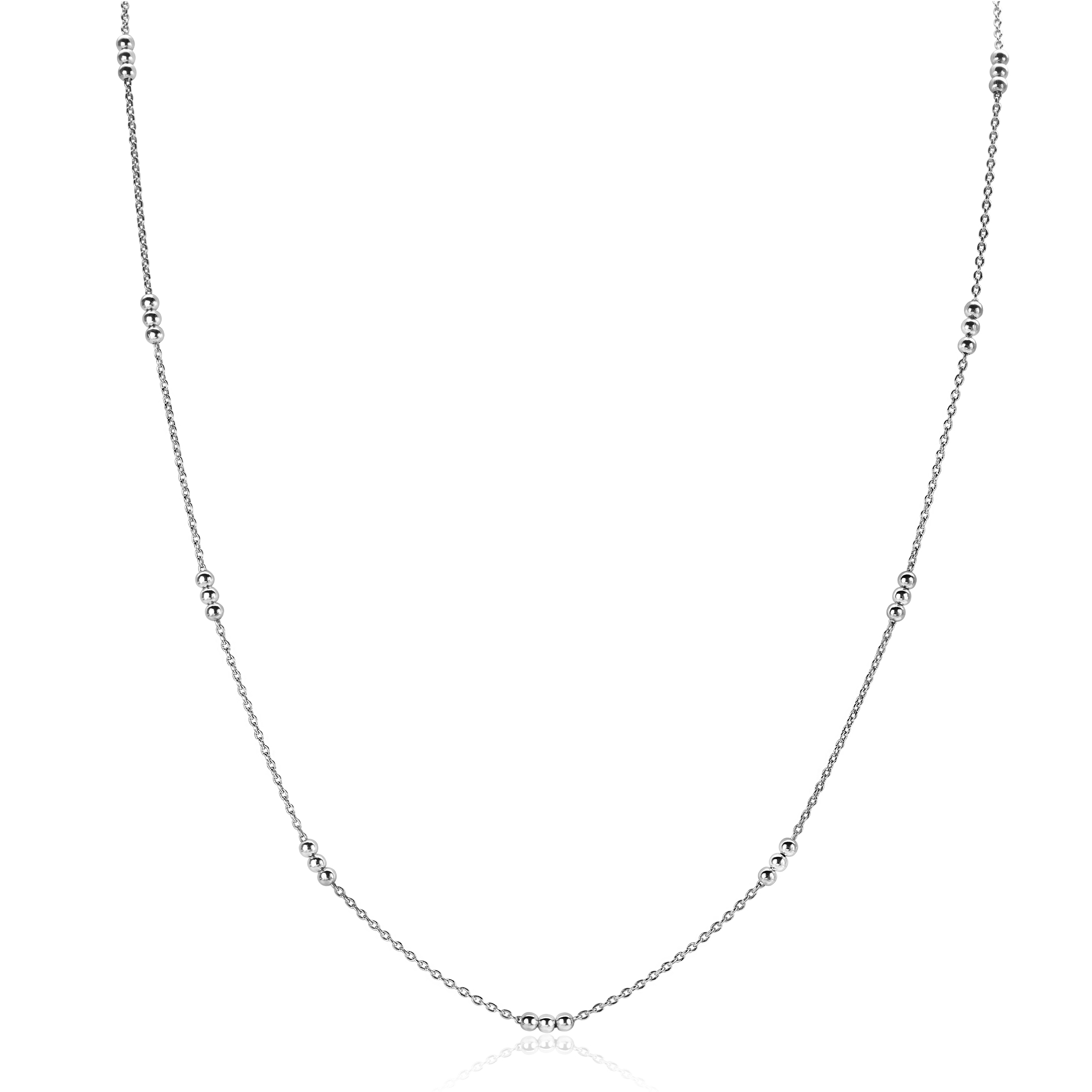 ZINZI zlv. collier fantasie met bolletjes 42/45cm