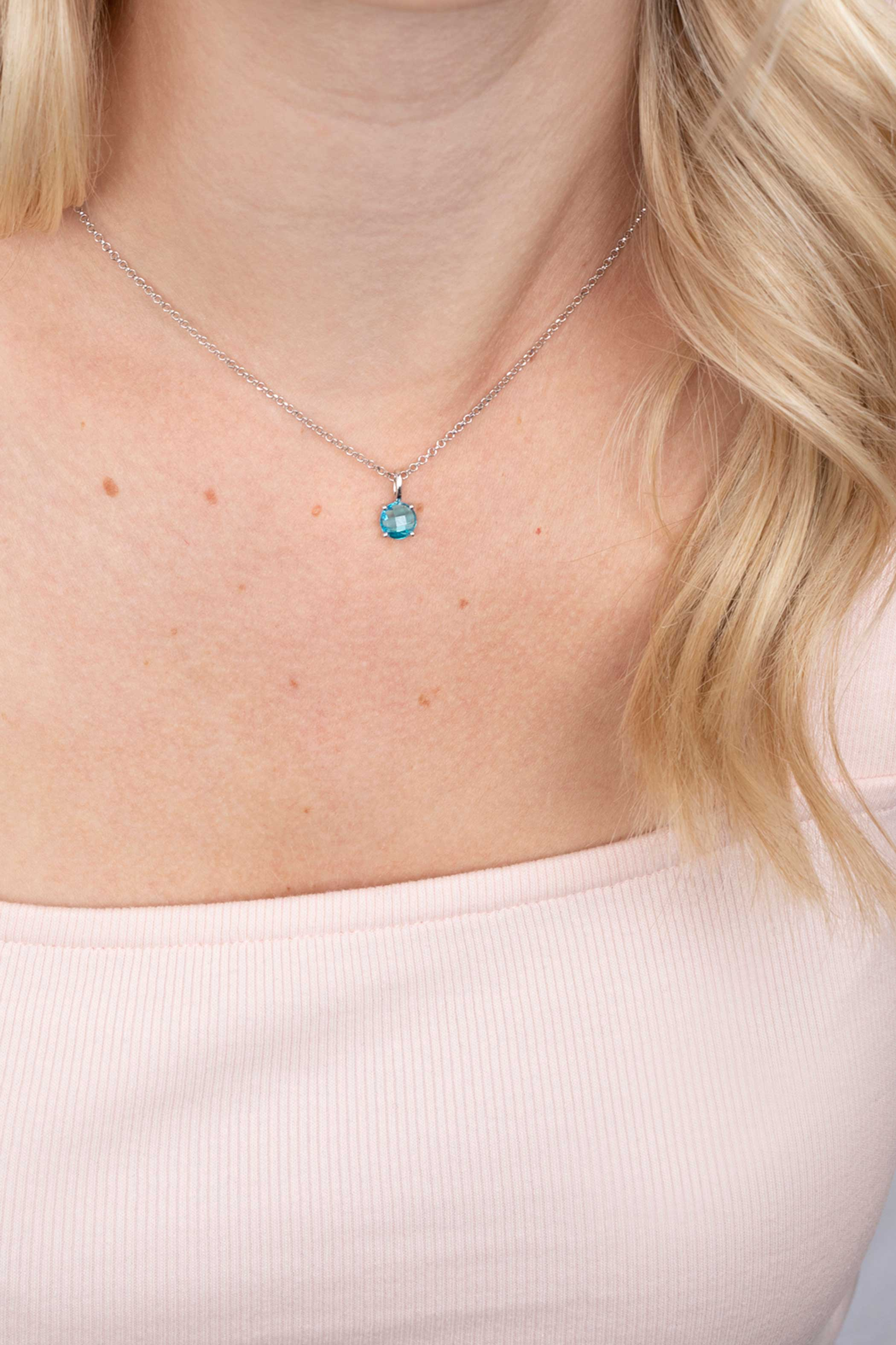 ZINZI silberner Anhänger rund türkis blau ZIH2072T