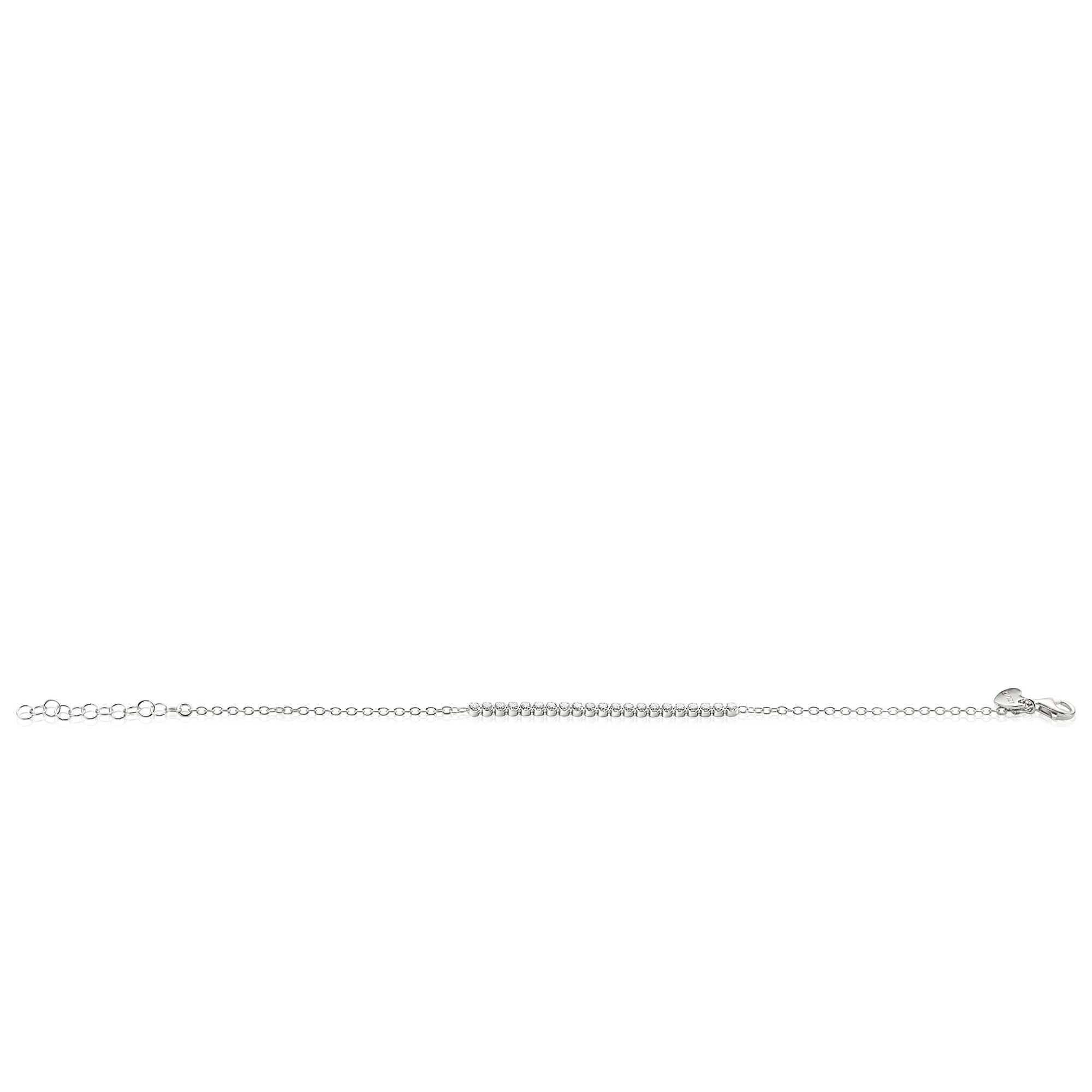 ZINZI zlv. armband met tussenstuk zirconia's