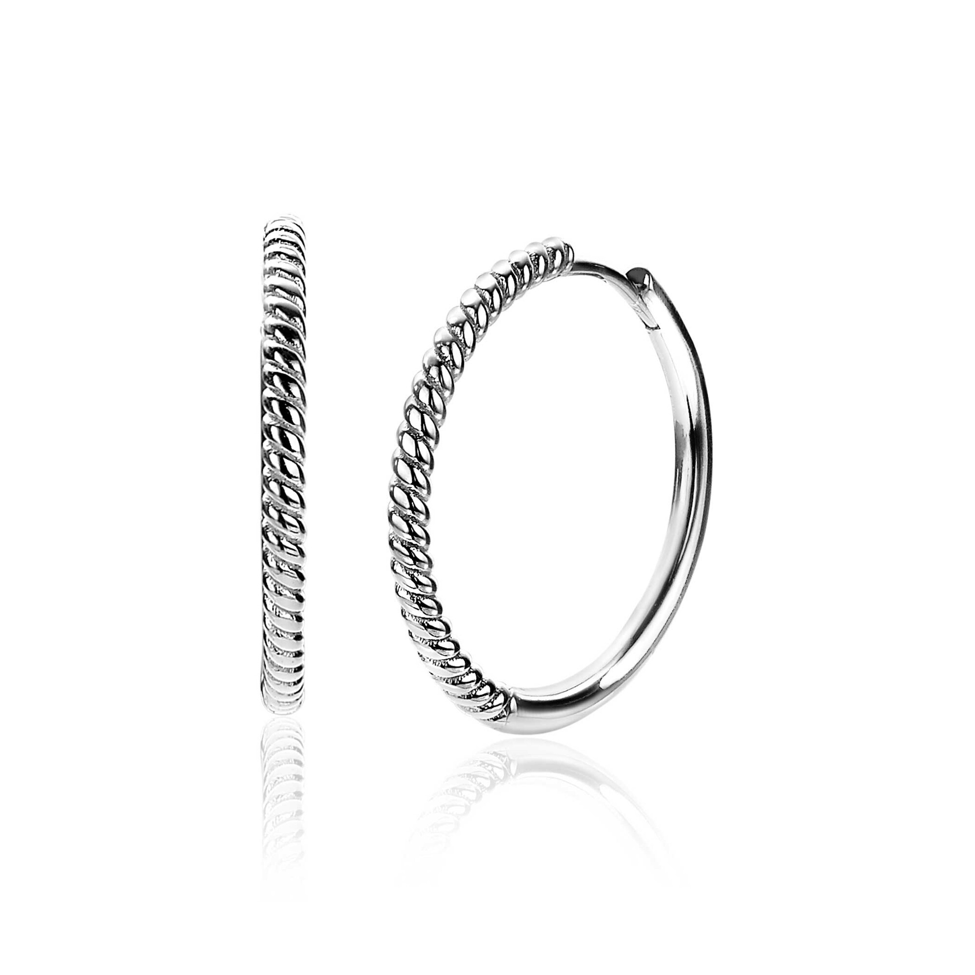 ZINZI silberne Ohrringe gedreht Motiv 25 x 2mm ZIO2129