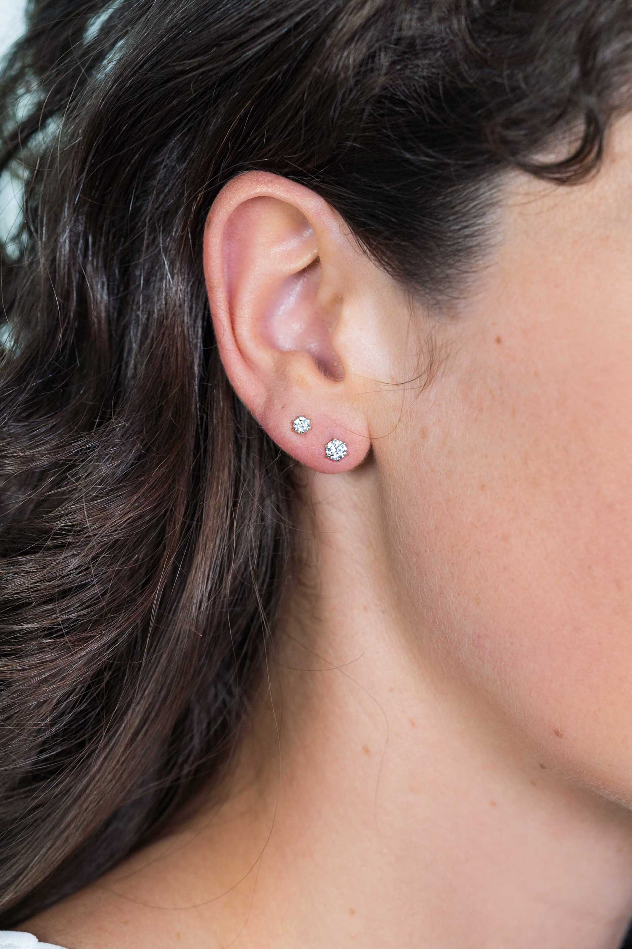 ZINZI silberne Ohrstecker 3,5mm Zirkonia  weiß Chaton Fassung ZIO1983