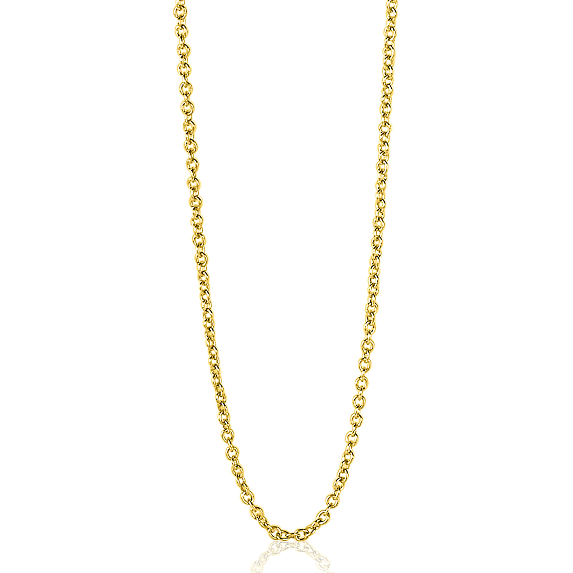 70cm ZINZI silberne Anker Kette gelbvergoldet ZILC-A70G