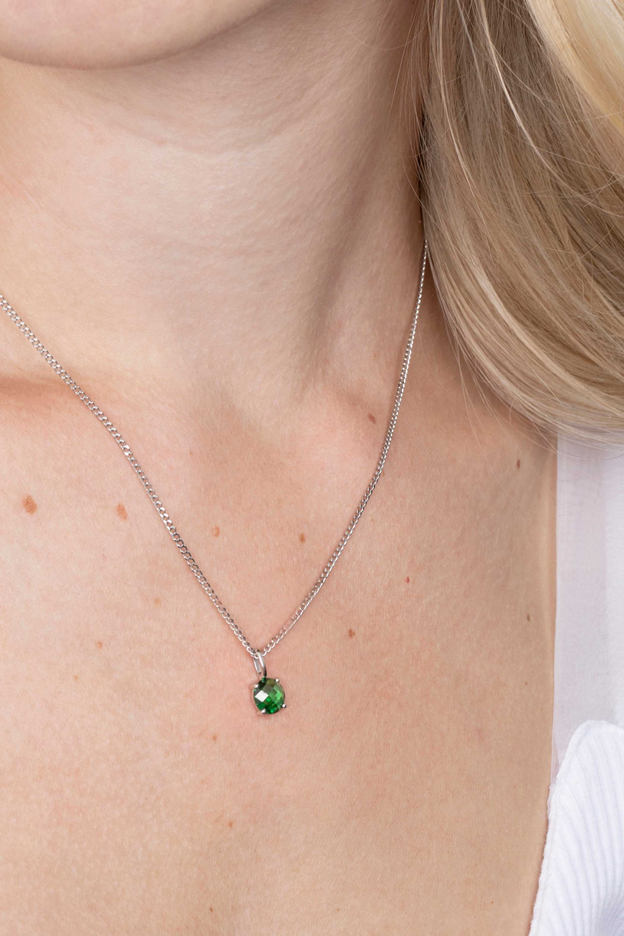 ZINZI silberner Anhänger rund grün ZIH2072GR