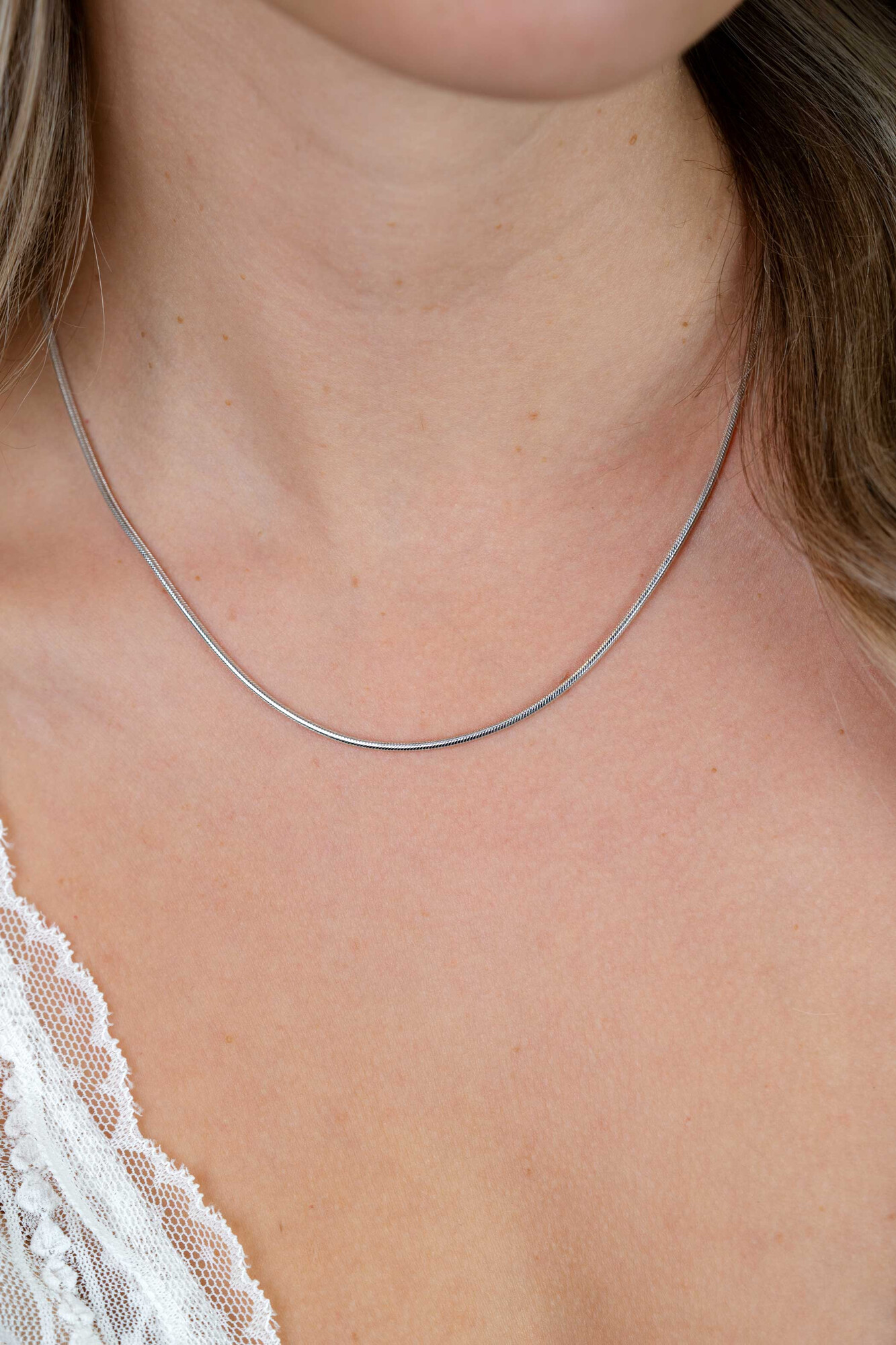 42cm Zinzi silberne Schlangenkette 1,5mm breit ZISL15-42