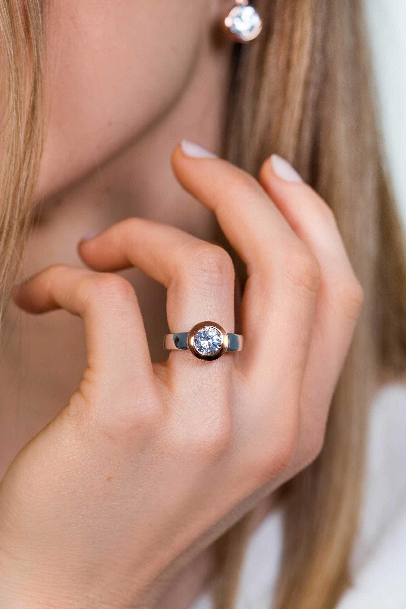 ZINZI silberner Wechselring rosé vergoldet rund ZIR3