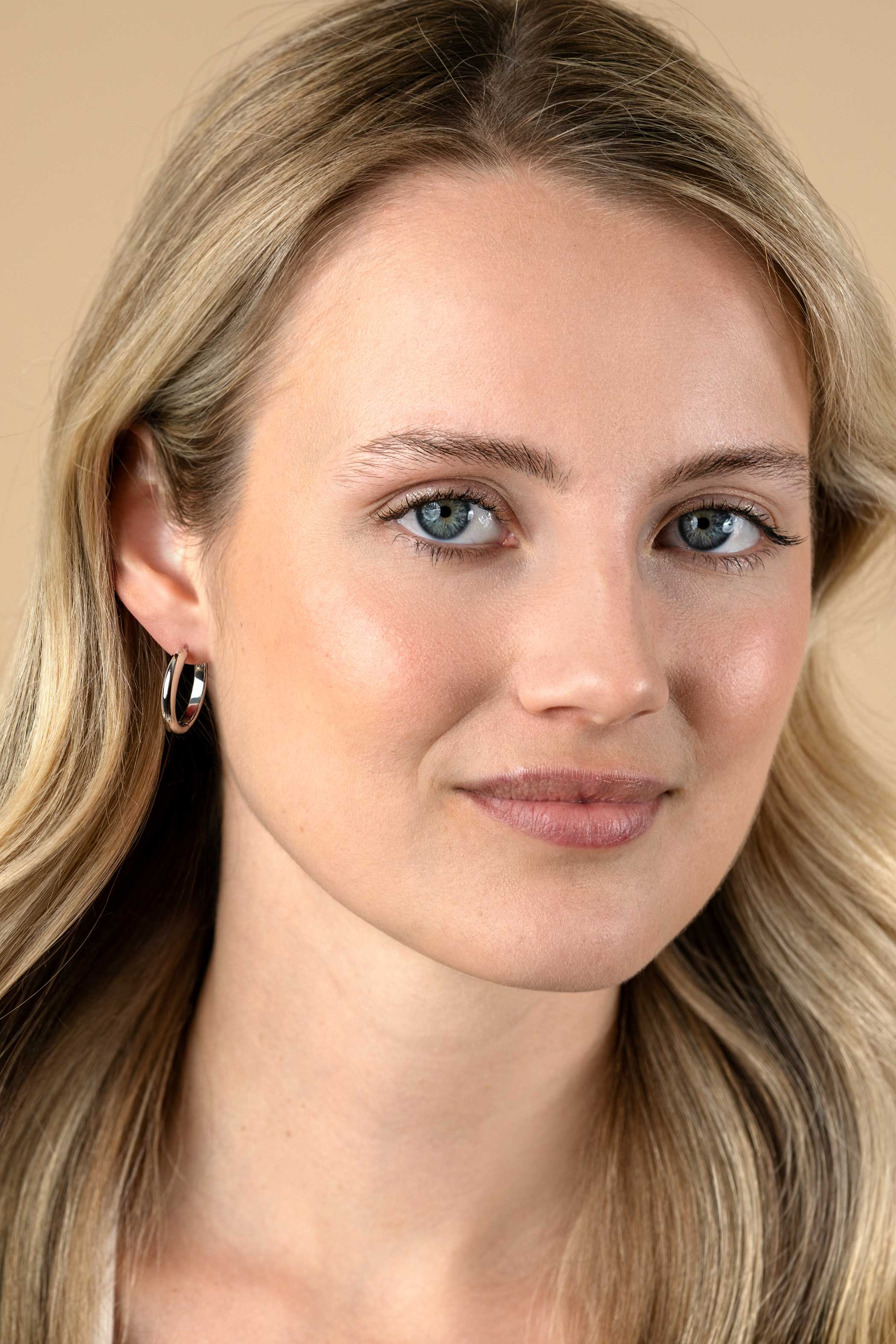 20mm ZINZI Silber Creolen mit runder Röhre 3mm mit Luxus-Schnappverschluss ZIO2602