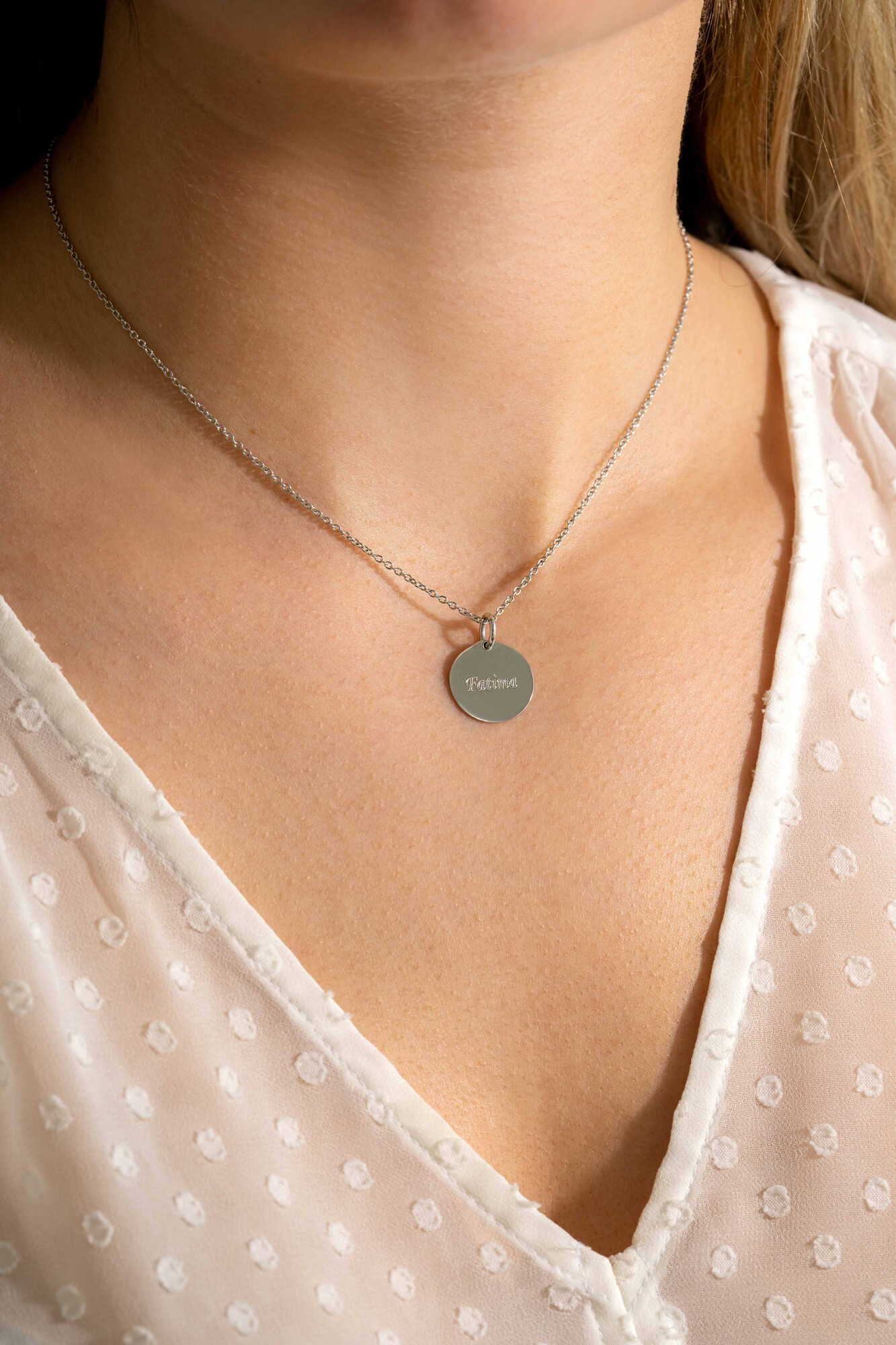 ZINZI zlv. hanger rond plaatje 15mm