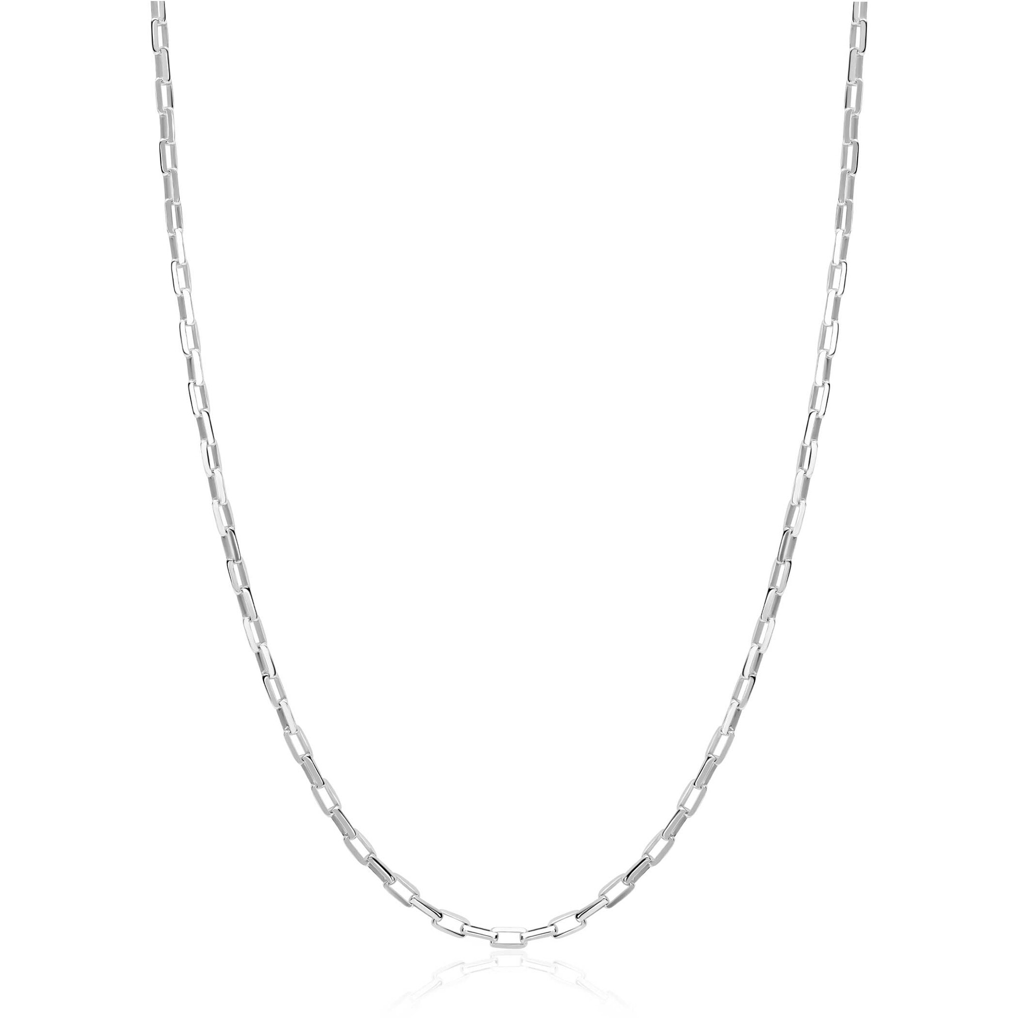 ZINZI zlv. collier massief geslepen anker 42+3cm