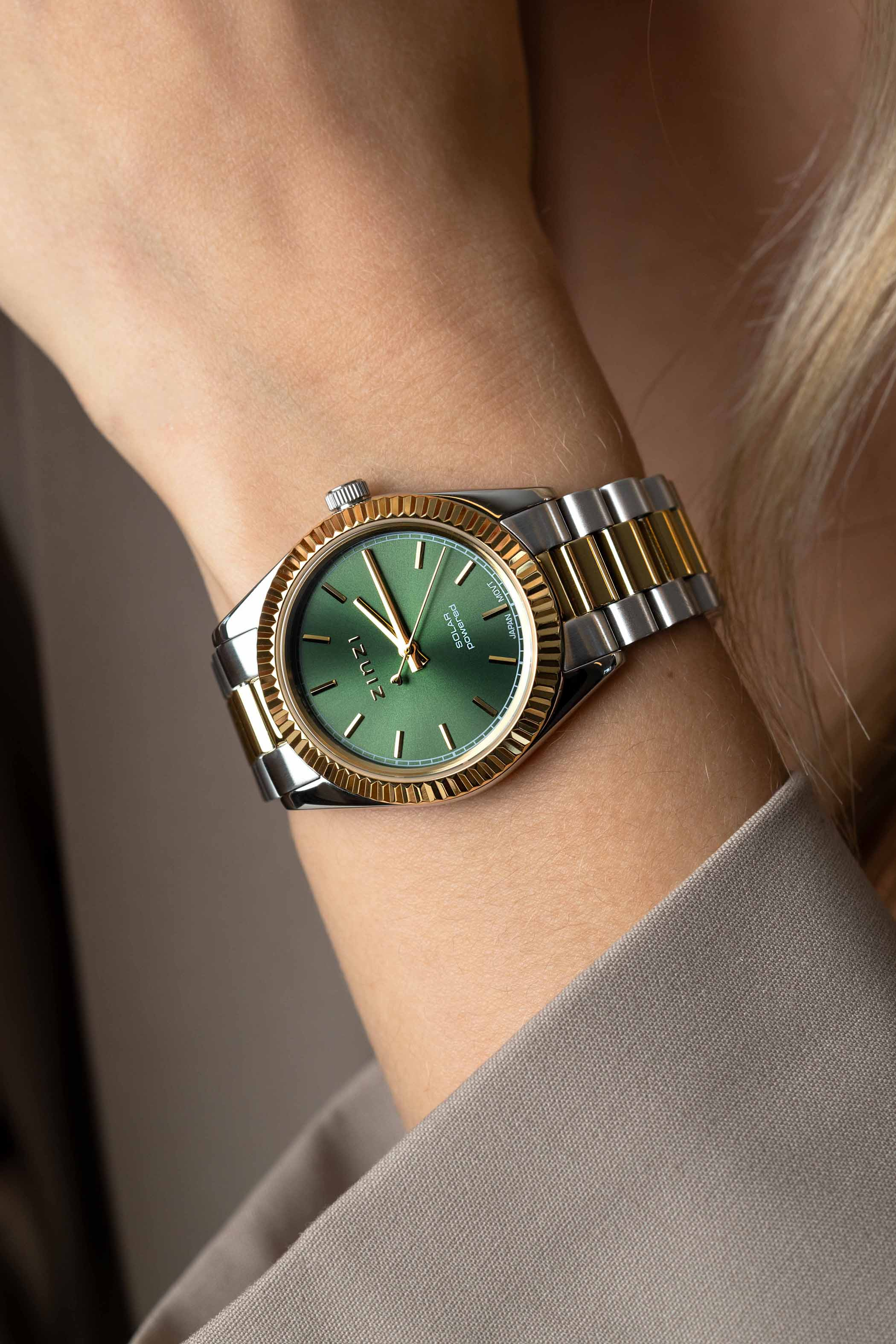 Zinzi horloge Solaris groene w.pl.bic.st bnd 35mm