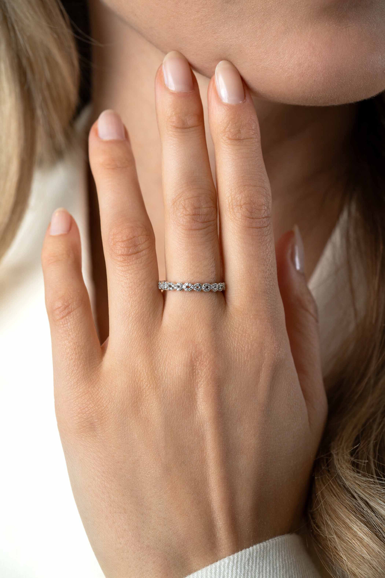 ZINZI zlv. aanschuifring infinity zirc. rondom mt.62