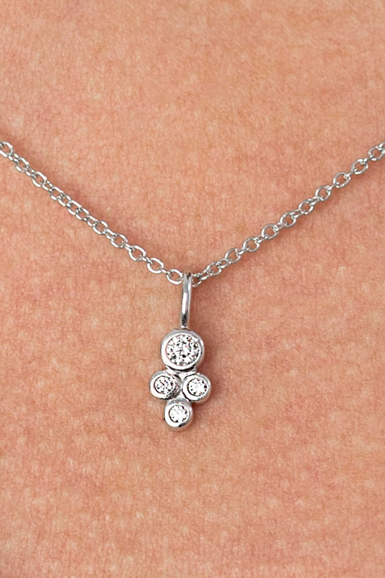 ZINZI silberner Anhänger rund  weiß ZIH1829