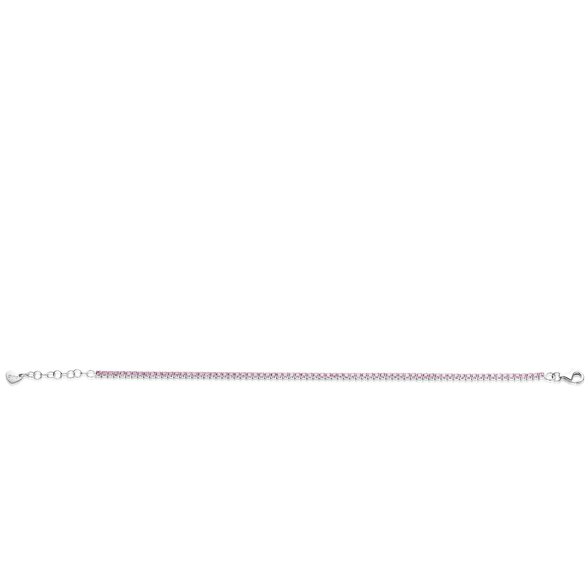 ZINZI zlv. tennisarmband met rose zirc.2.1mm