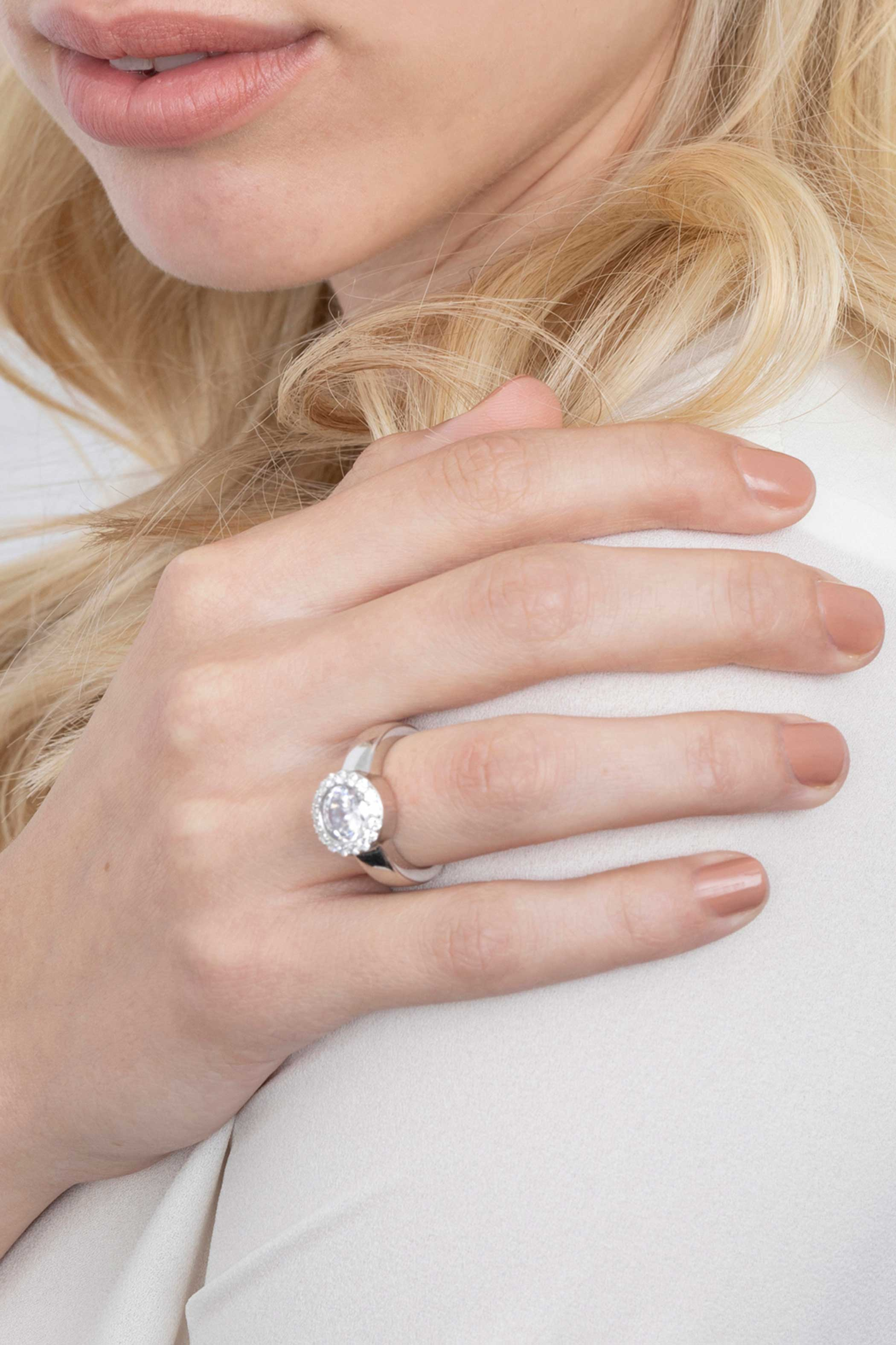 ZINZI silberner Wechselring rund weiß ZIR4