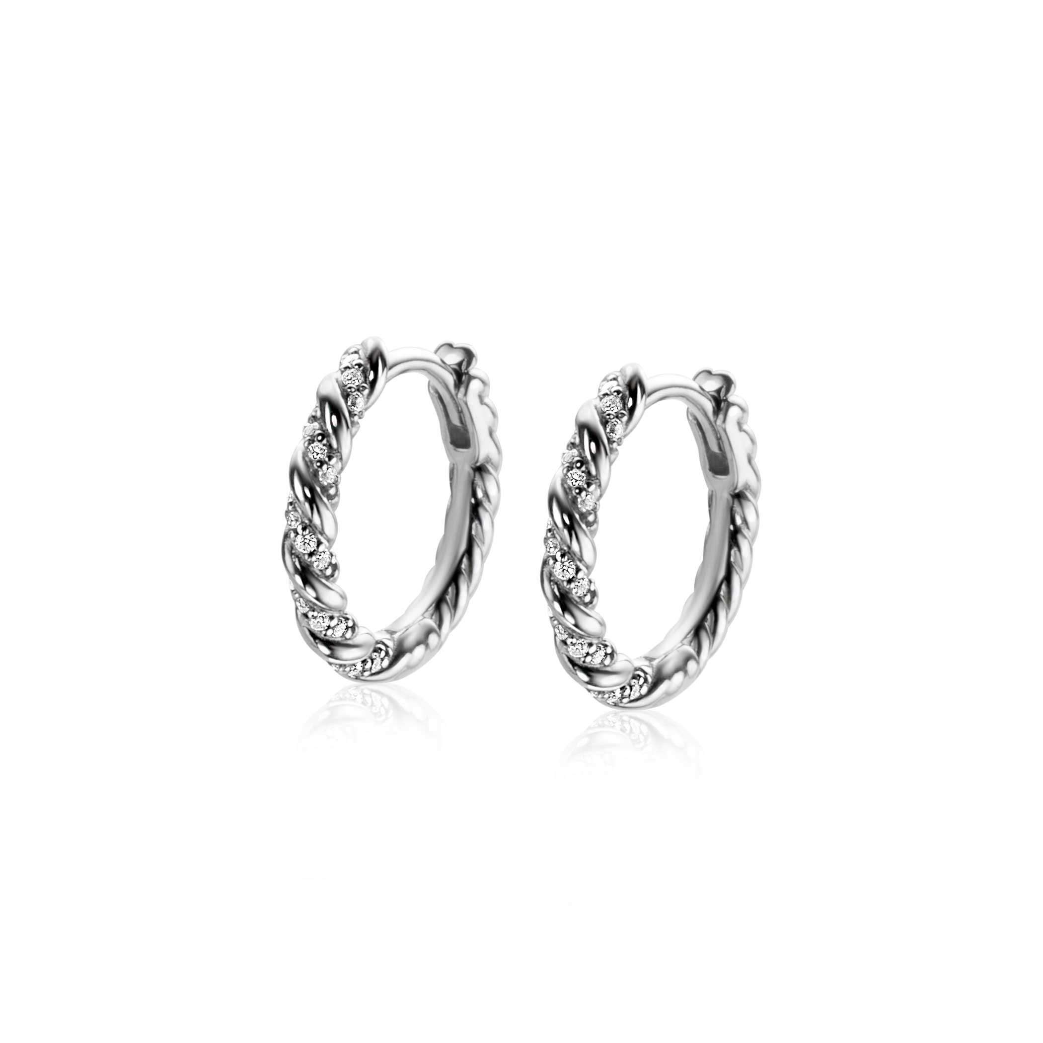 ZINZI zlv. klapcreolen gedraaid met zirc.16x2.5mm