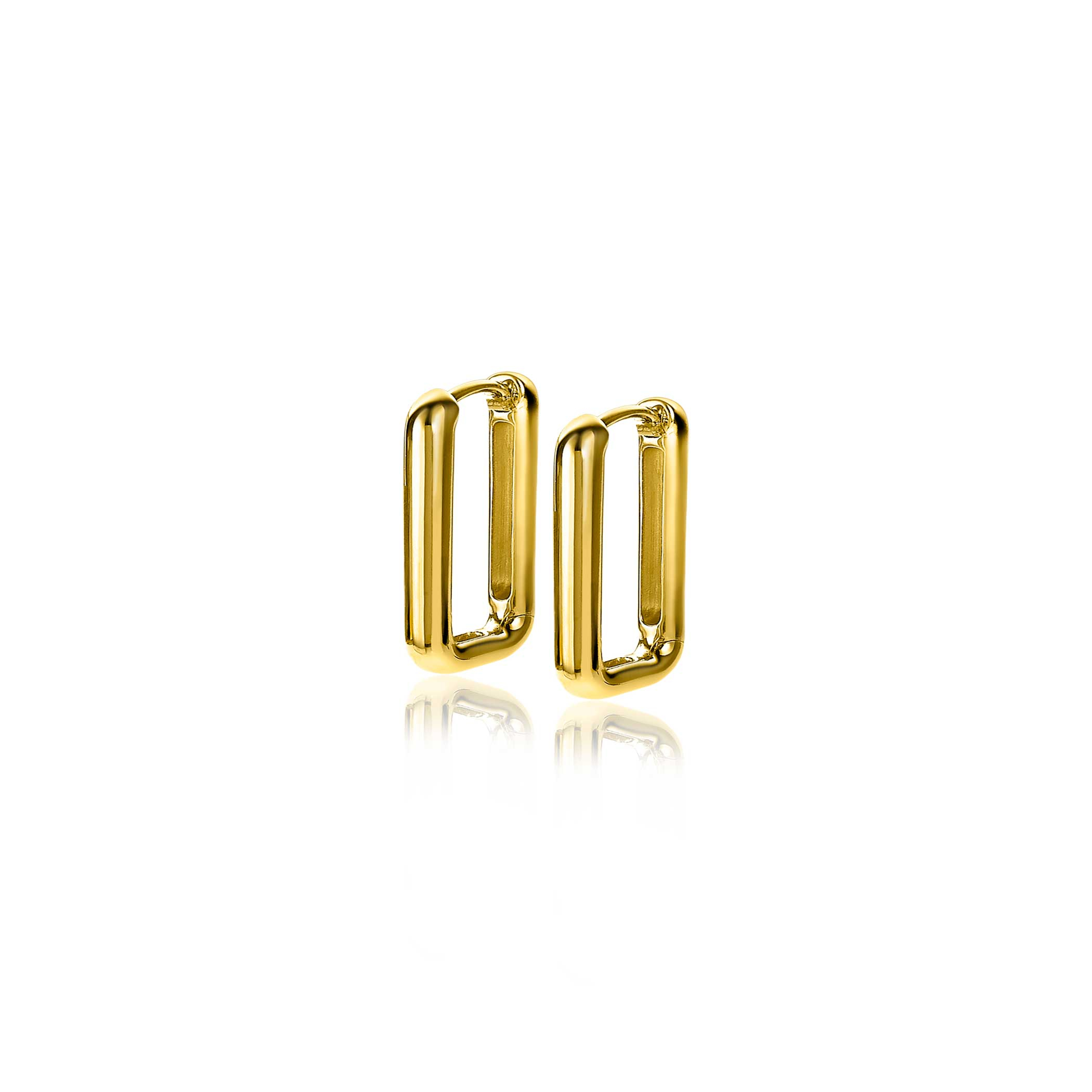 ZINZI silberne Luxus-Ohrringe 14K Gelbgold vergoldet 15x2mm ovale Form ZIO2221G