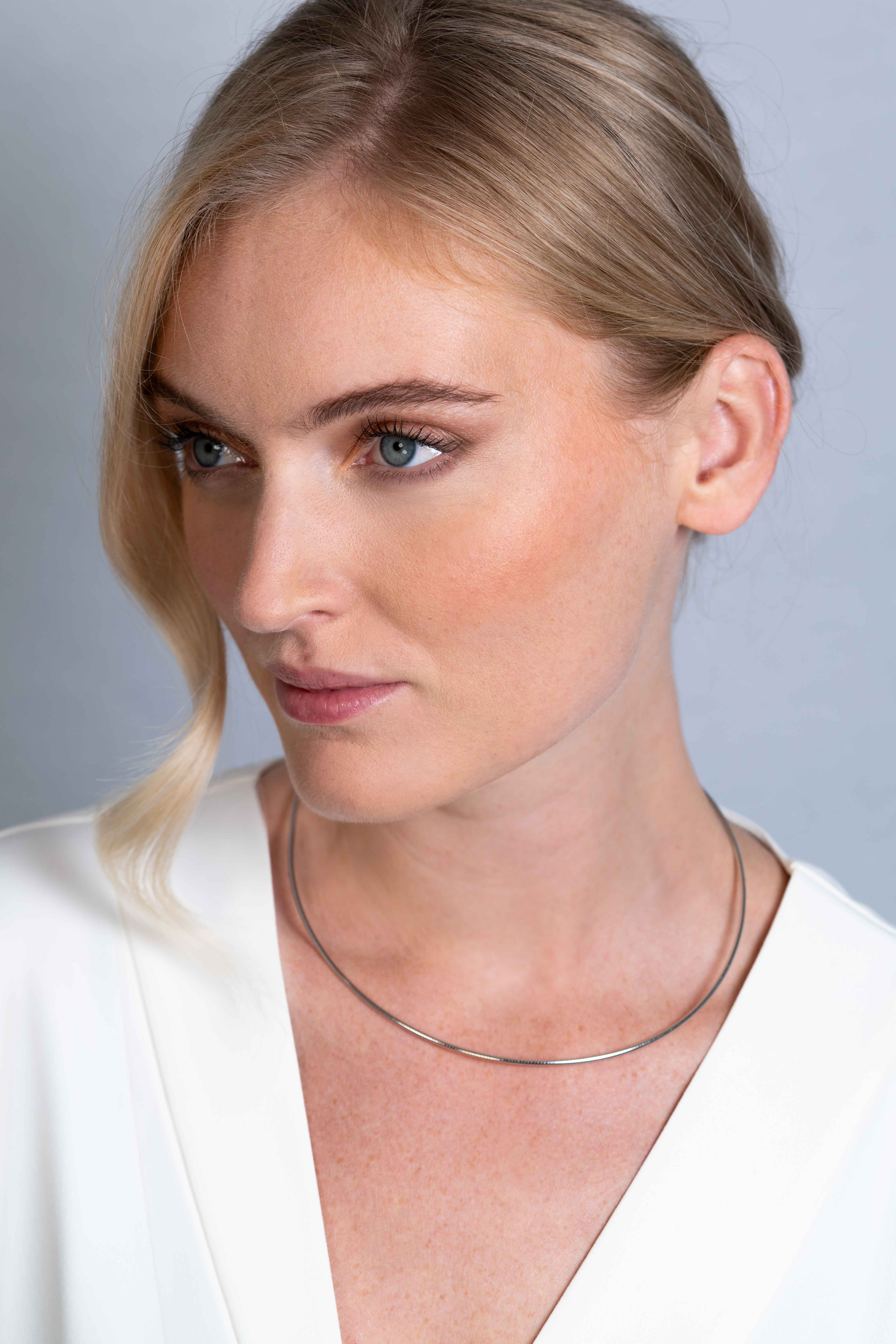 43cm Zinzi silberne omega Halskette 1mm breit ZIOM1-43