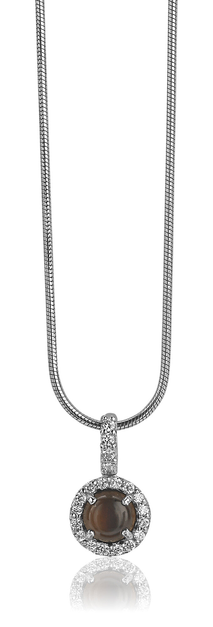 Zinzi silberner Anhänger braun Perle ZIH1039C