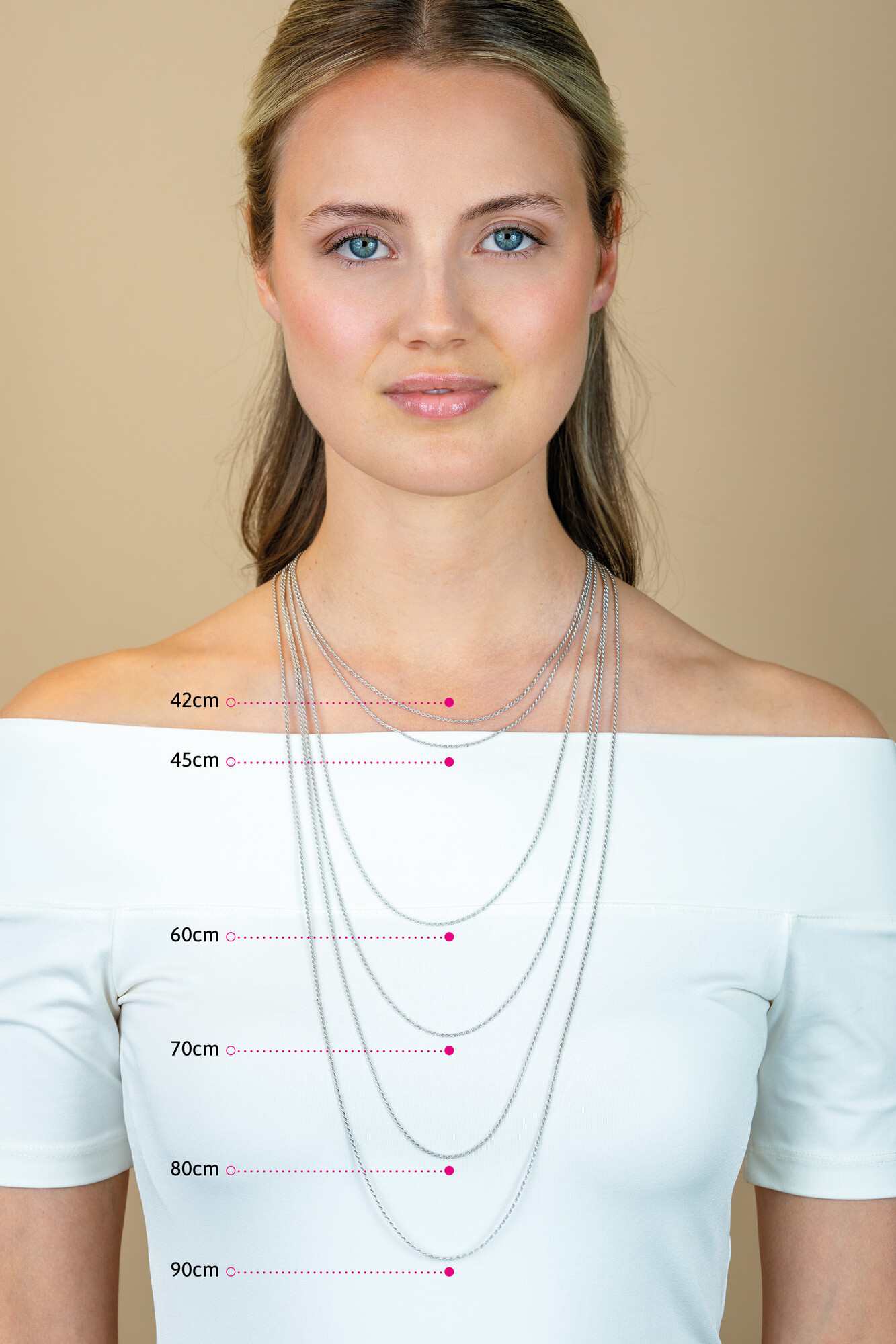 ZINZI zlv. bol collier 80 cm