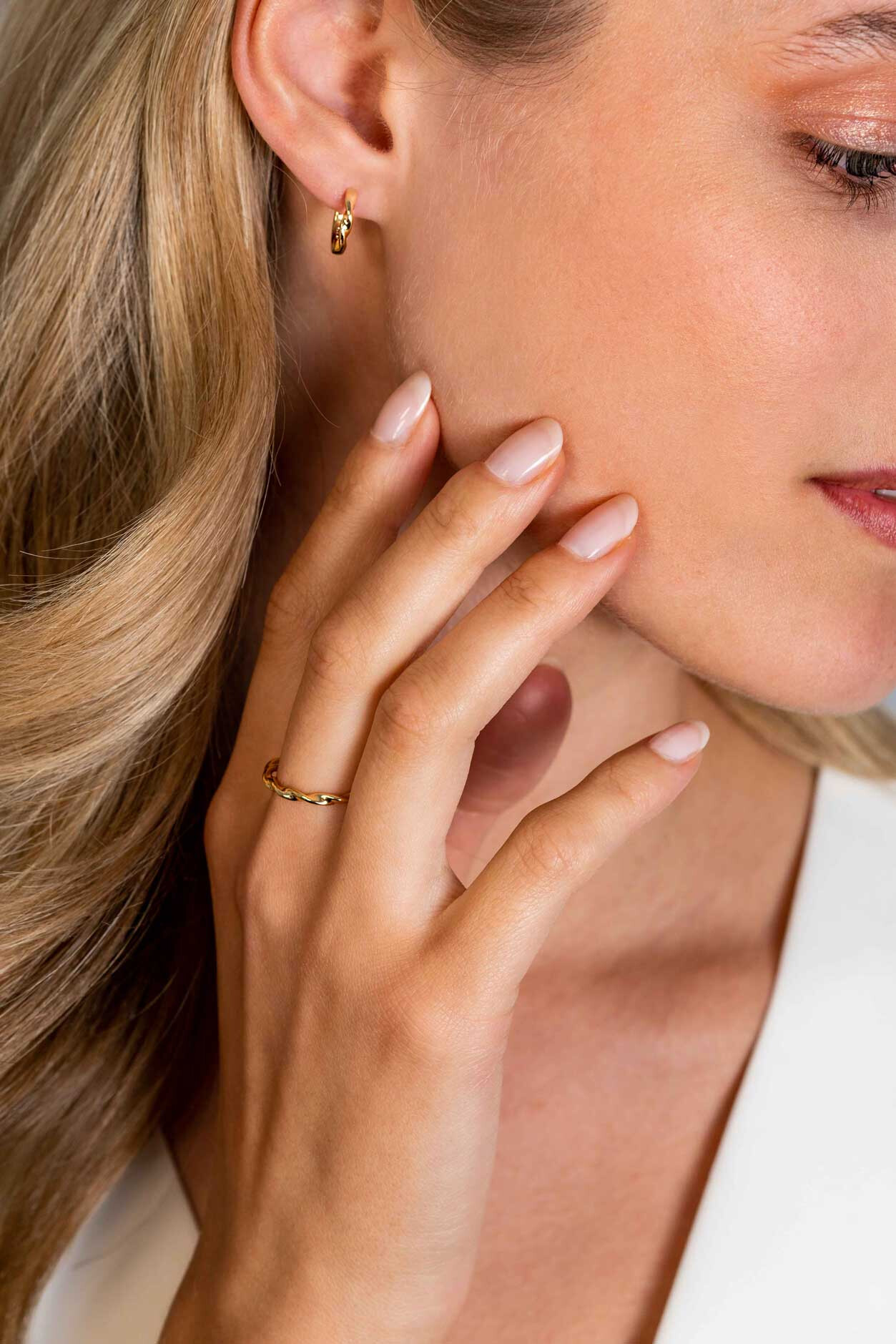 ZINZI zlv. aanschuifring geel verguld gedraaid mt.62