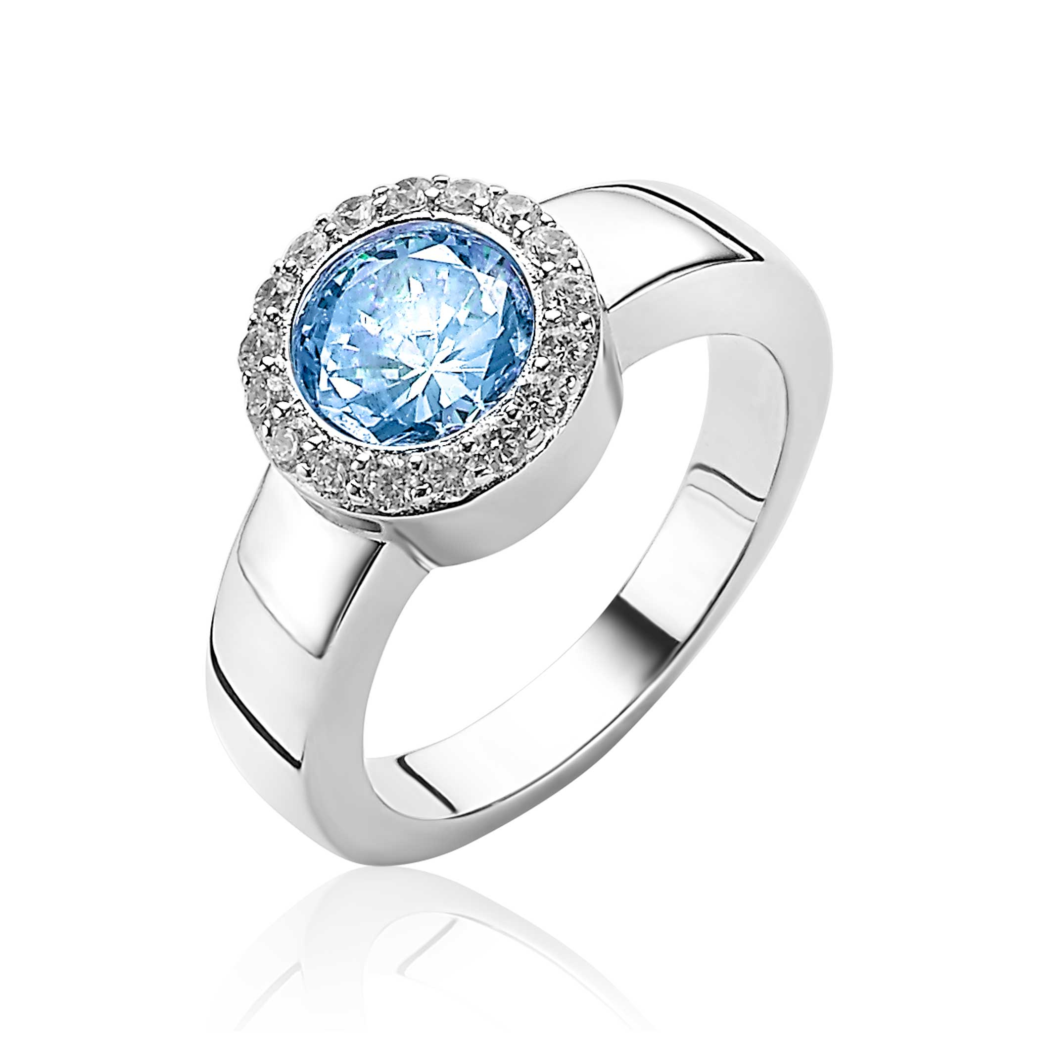 ZINZI silberner Wechselring rund weiß ZIR4