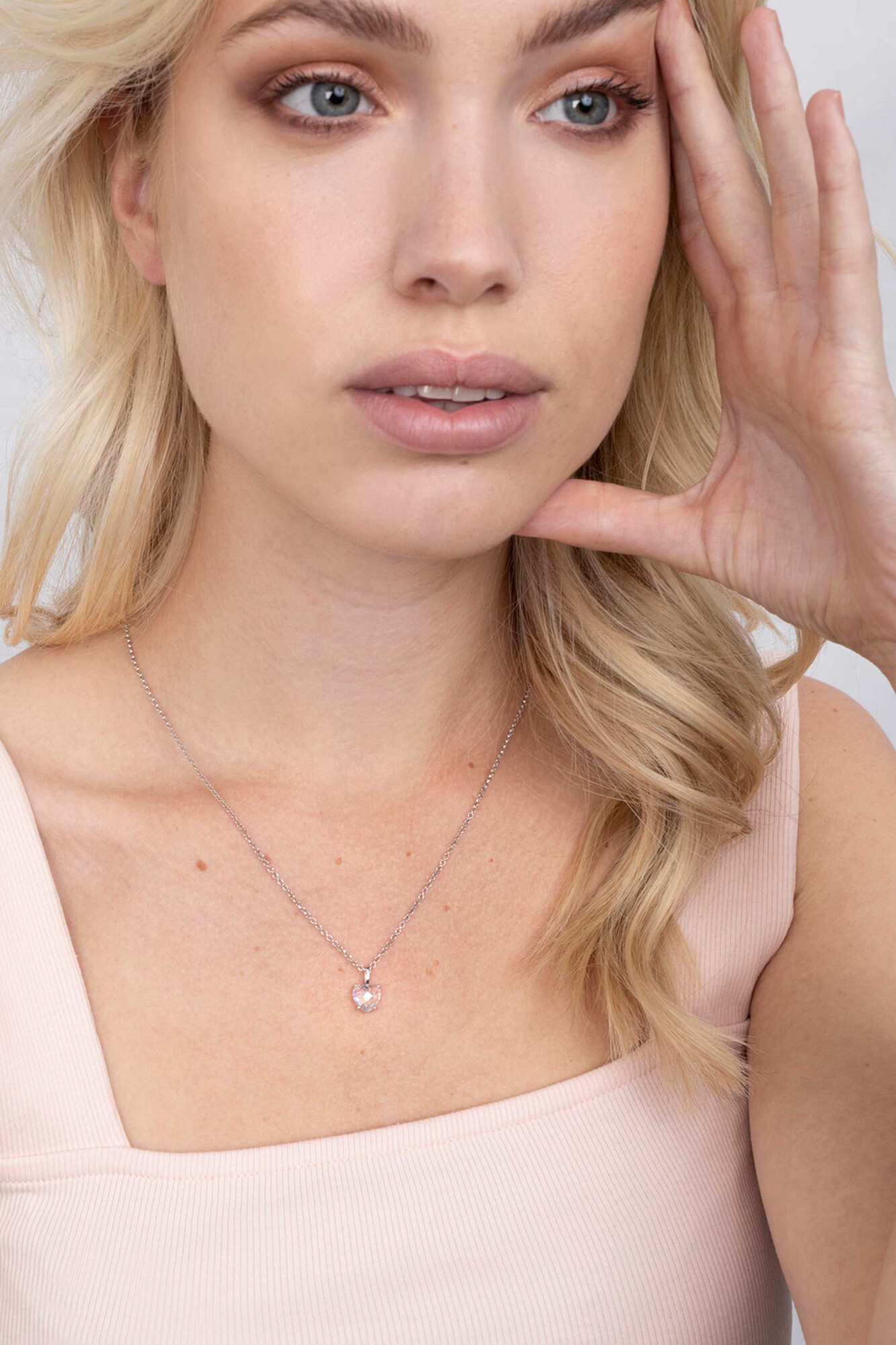 ZINZI silberner Anhänger Herz  weiß ZIH2071