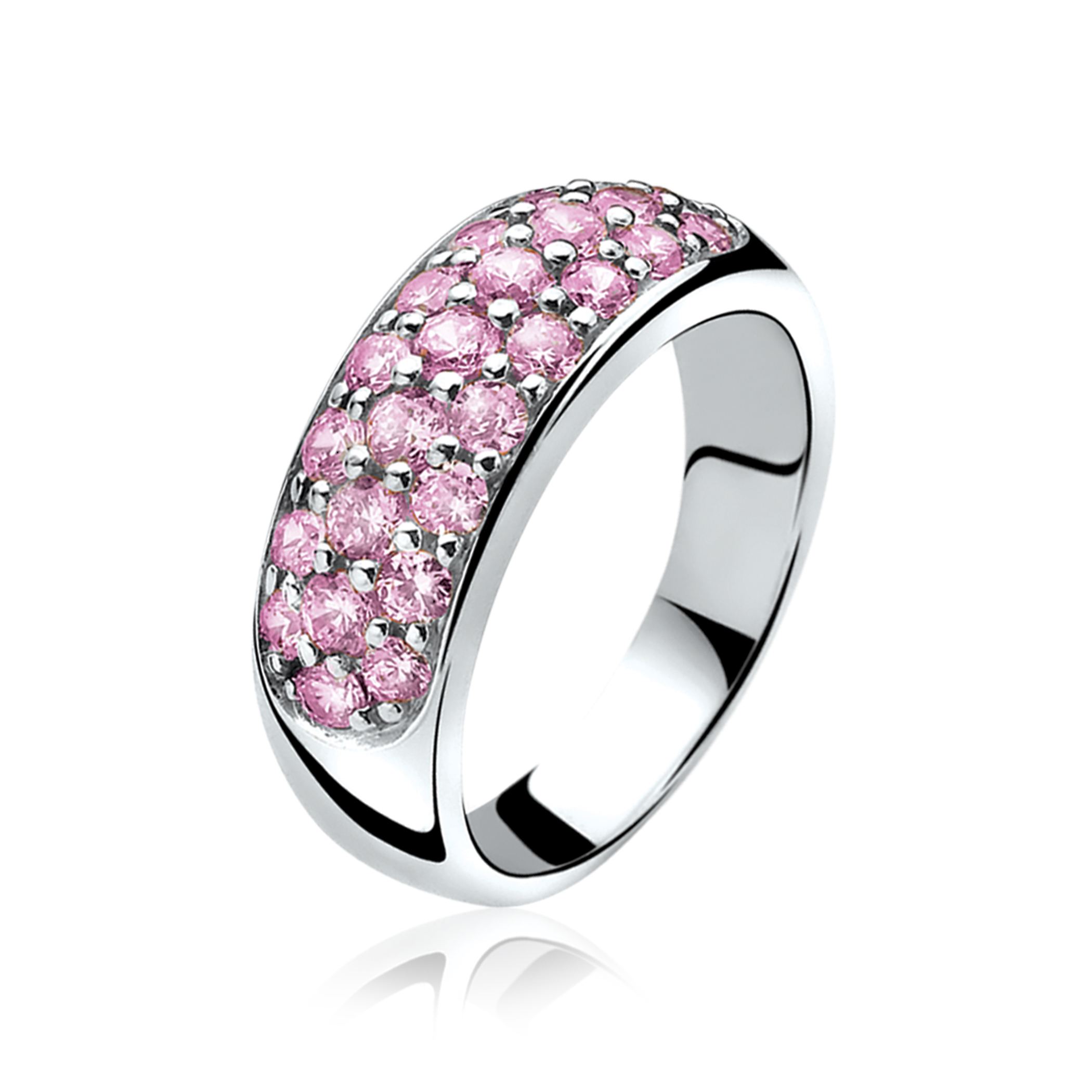 ZINZI silberner Ring rosa ZIR334R