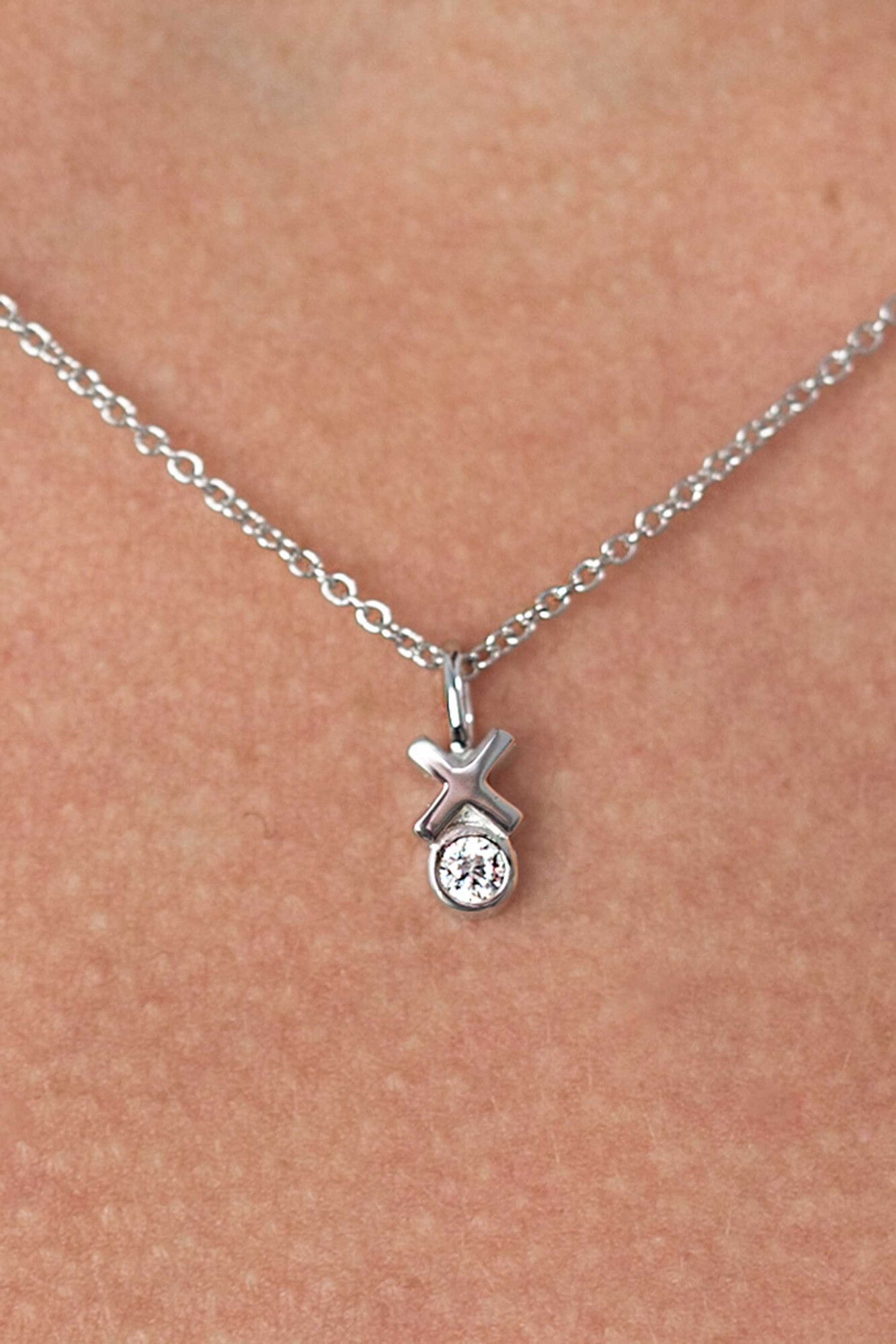 ZINZI silberner Anhänger Kreuz rund weiß ZIH1821