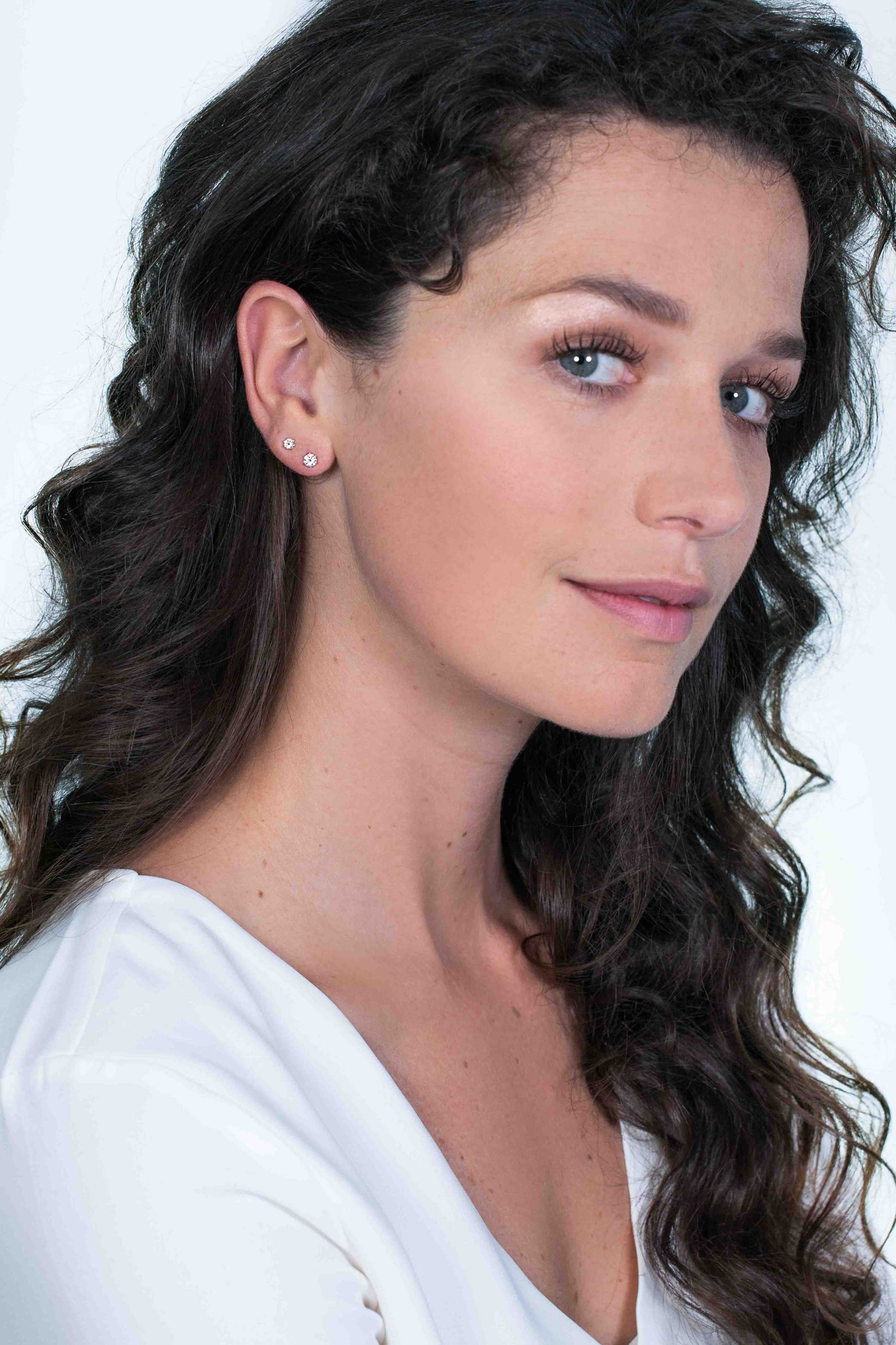 ZINZI silberne Ohrstecker 3,5mm Zirkonia  weiß Chaton Fassung ZIO1983