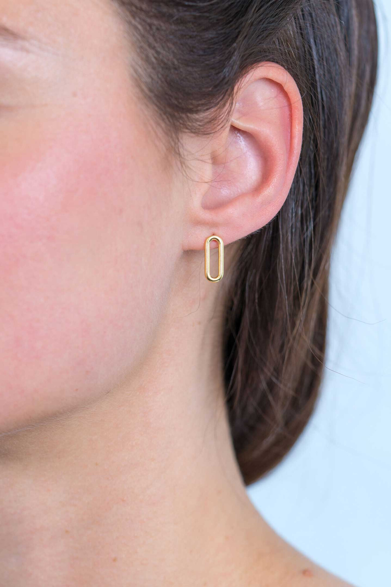 ZINZI silberne Ohrstecker 14K gelb vergoldet 14mm oval glatt ZIO2210G