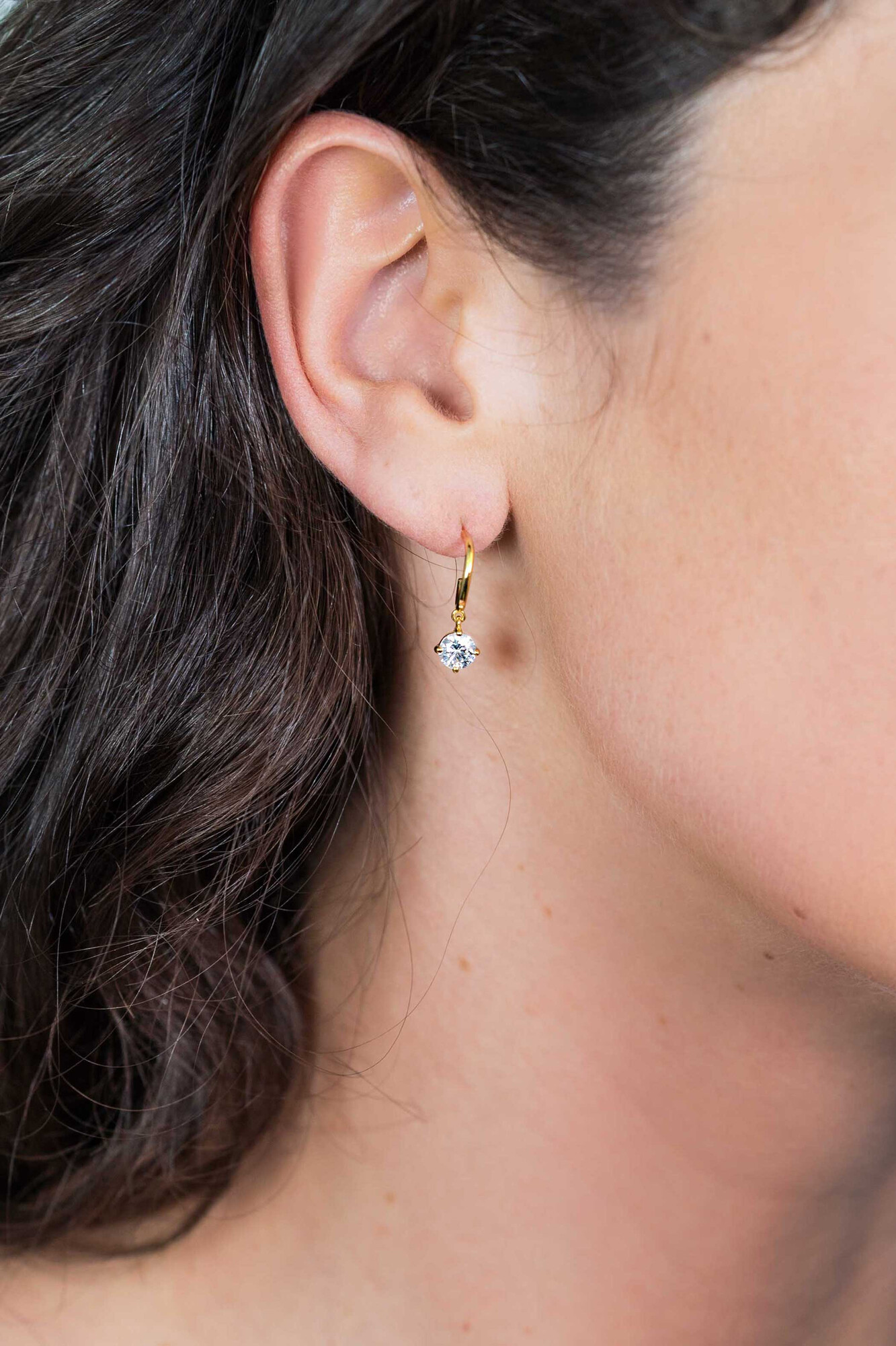 ZINZI silberne Ohrringe gelbvergoldet  weiße Zirkonia ZIO1980G