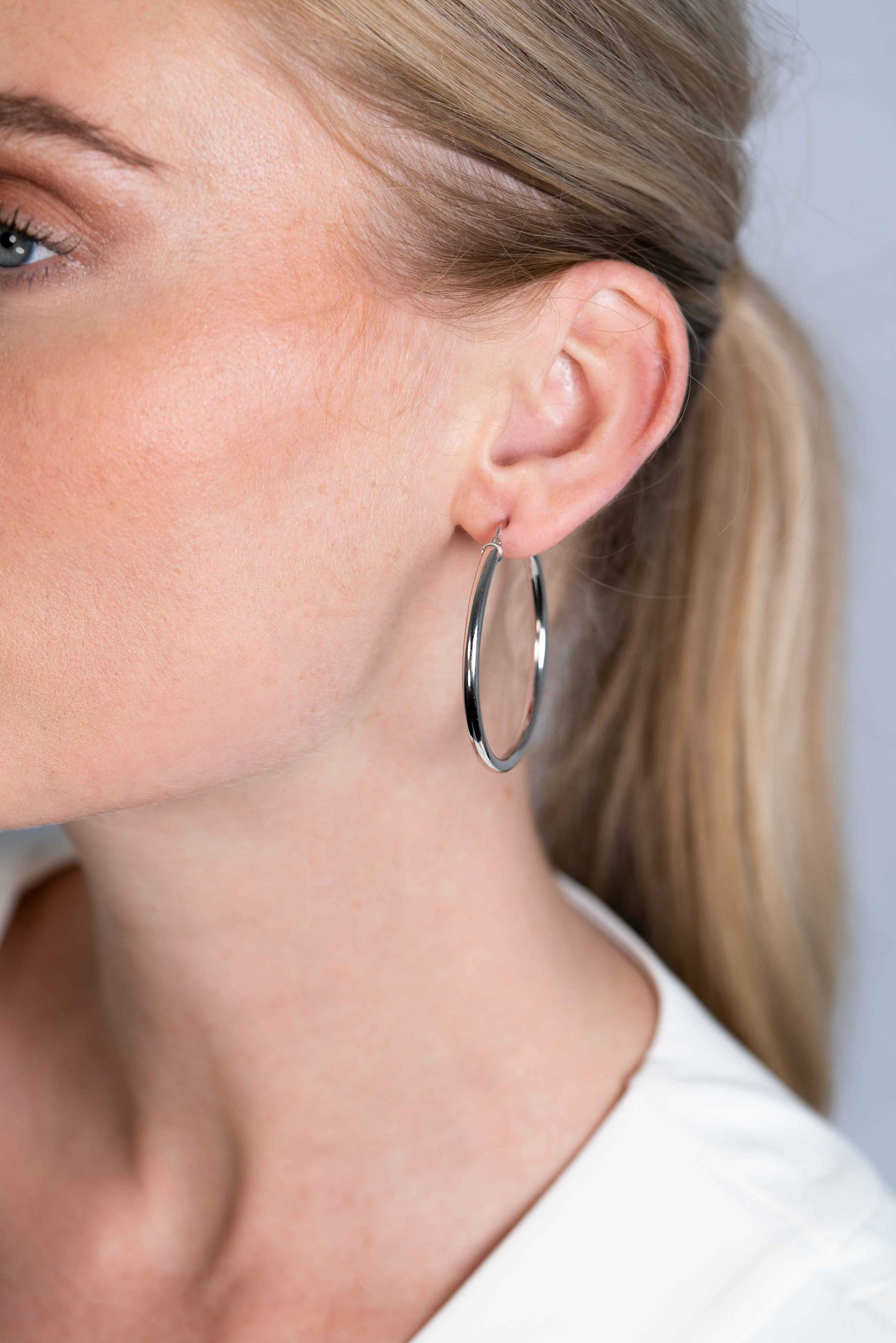 ZINZI silberne Ohrringe 46x3mm rund ZIO2180