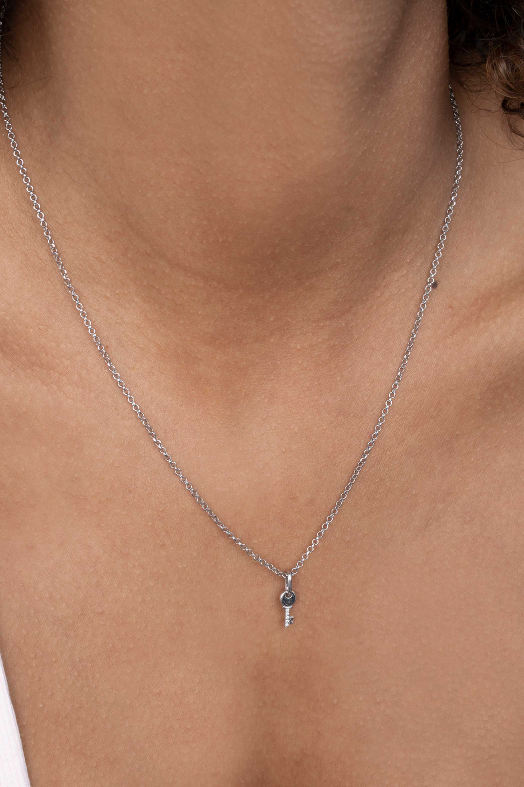 ZINZI silberner Anhänger Schlüssel weiß ZIH2081