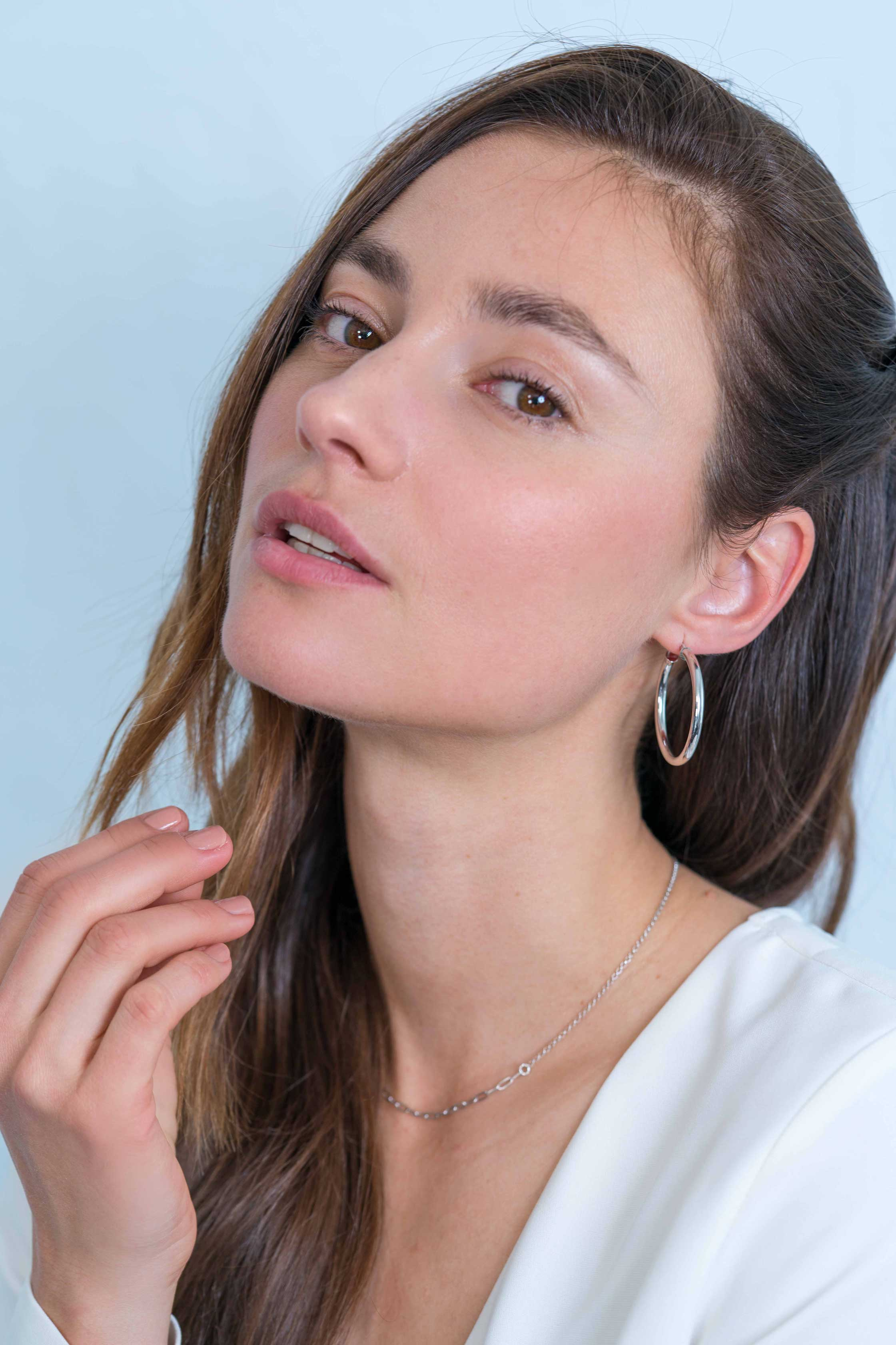 ZINZI silberne Ohrringe 36x3mm rund ZIO2179