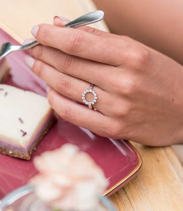 ZINZI silberner Ring Sonne weiß ZIR1883