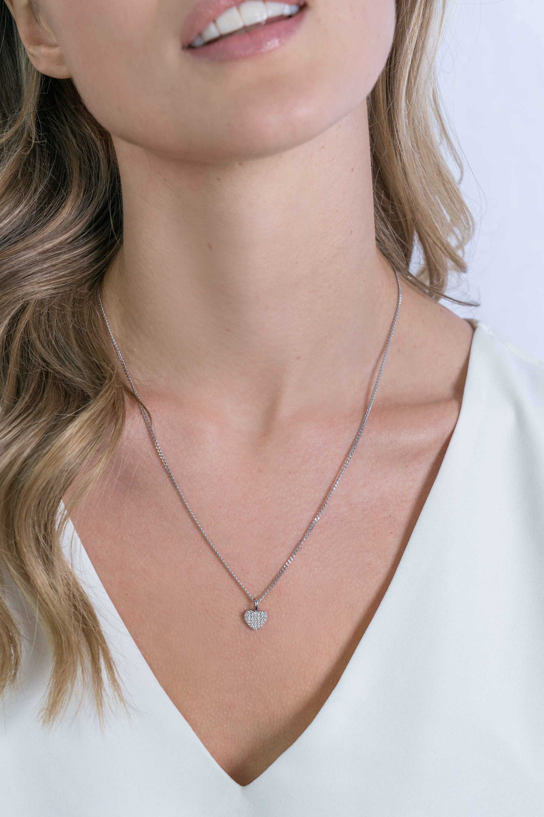 ZINZI silberner Herz Anhänger 13mm  weiß ZIH2139