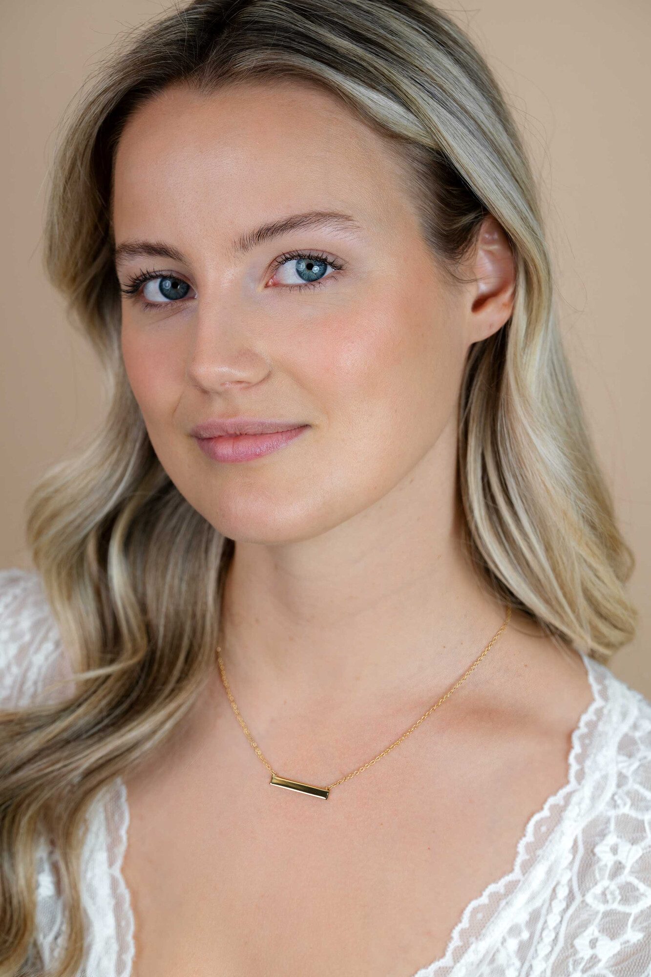 ZINZI zlv. collier gg.verguld met recht plaatje