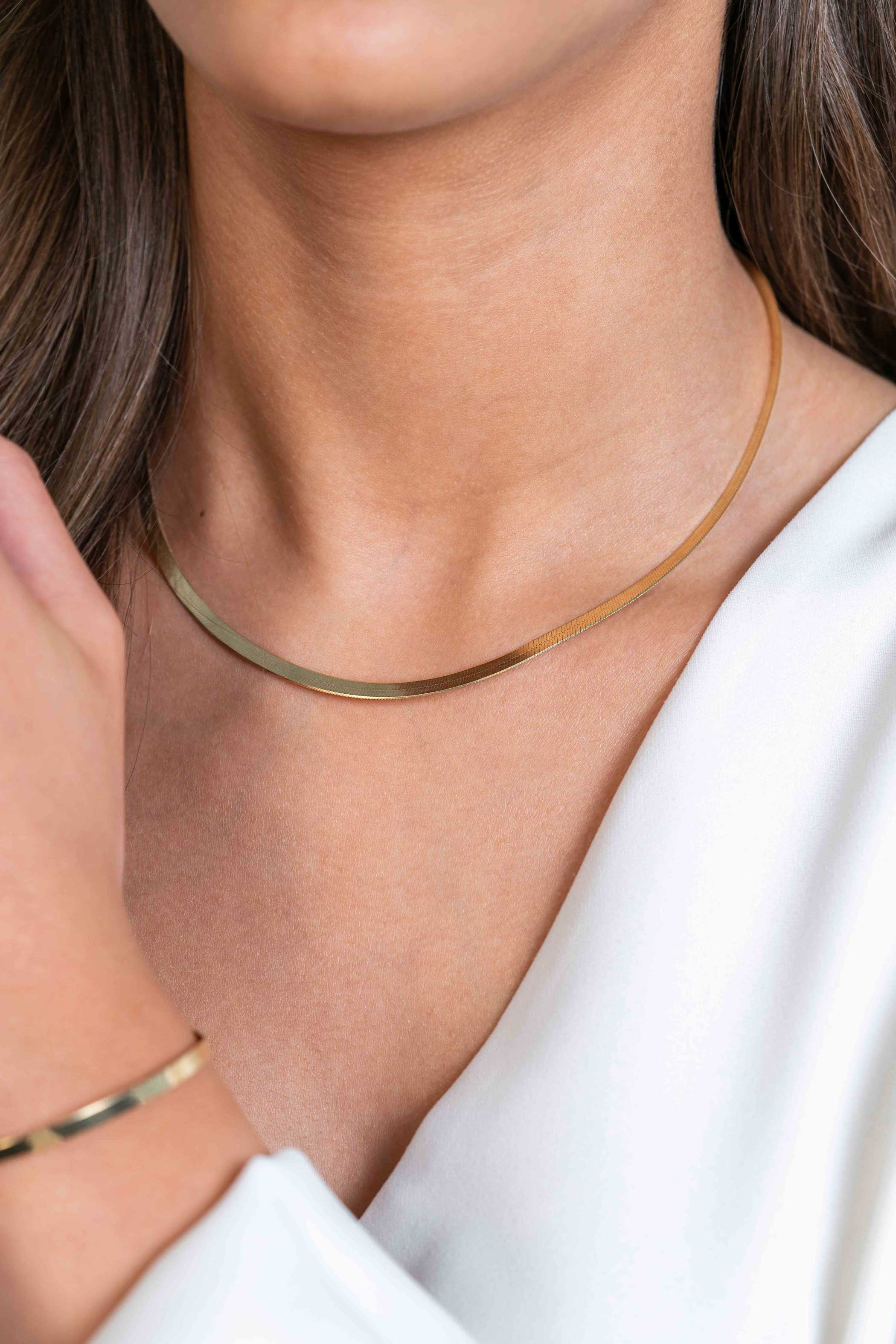 ZINZI zlv. collier gg.verg. plat slang 3.5mm 45cm