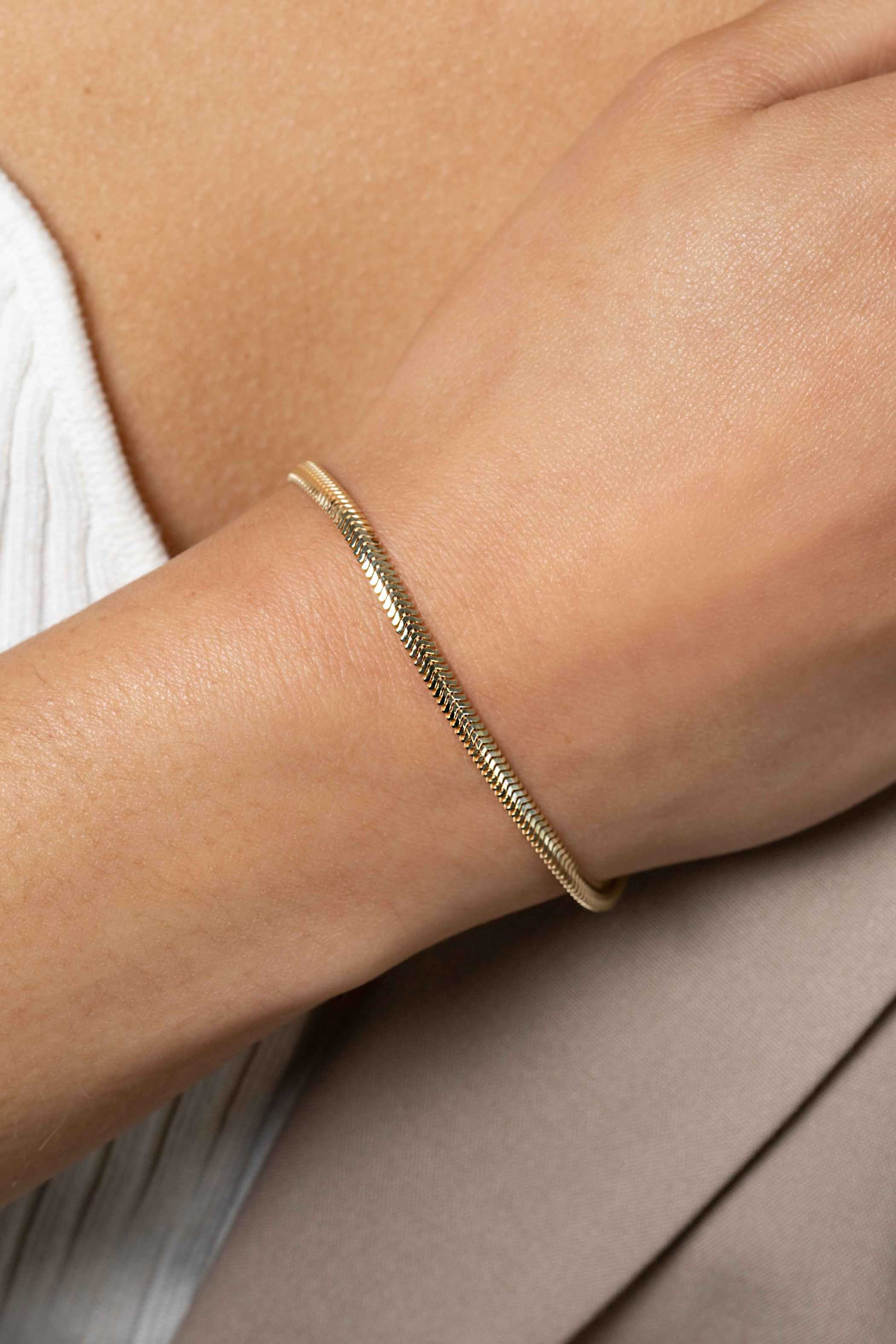 ZINZI zlv. armband gg.verg.platte slang 3.3mm