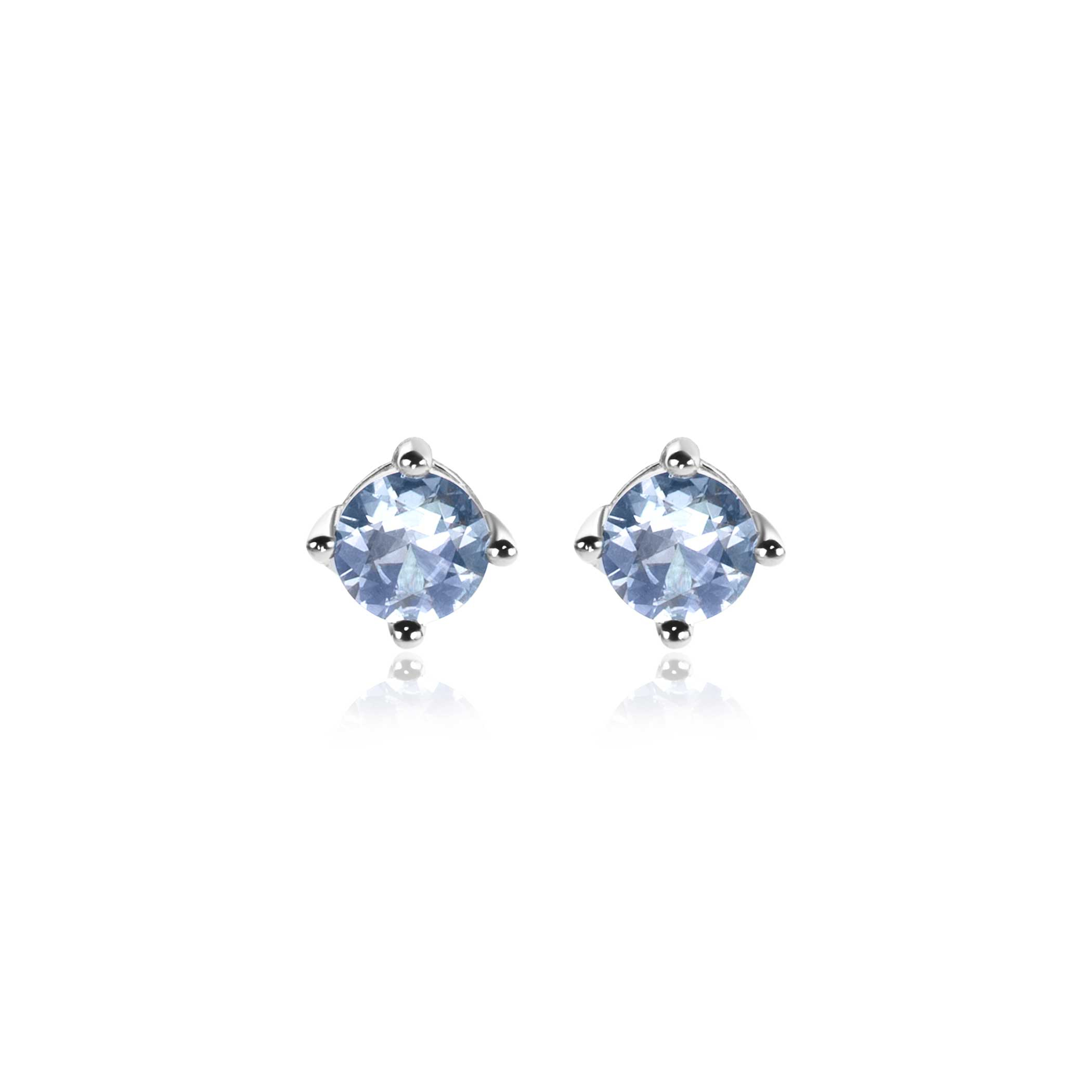 ZINZI zlv. oorknopjes vierpoot chaton blauwe zirc.