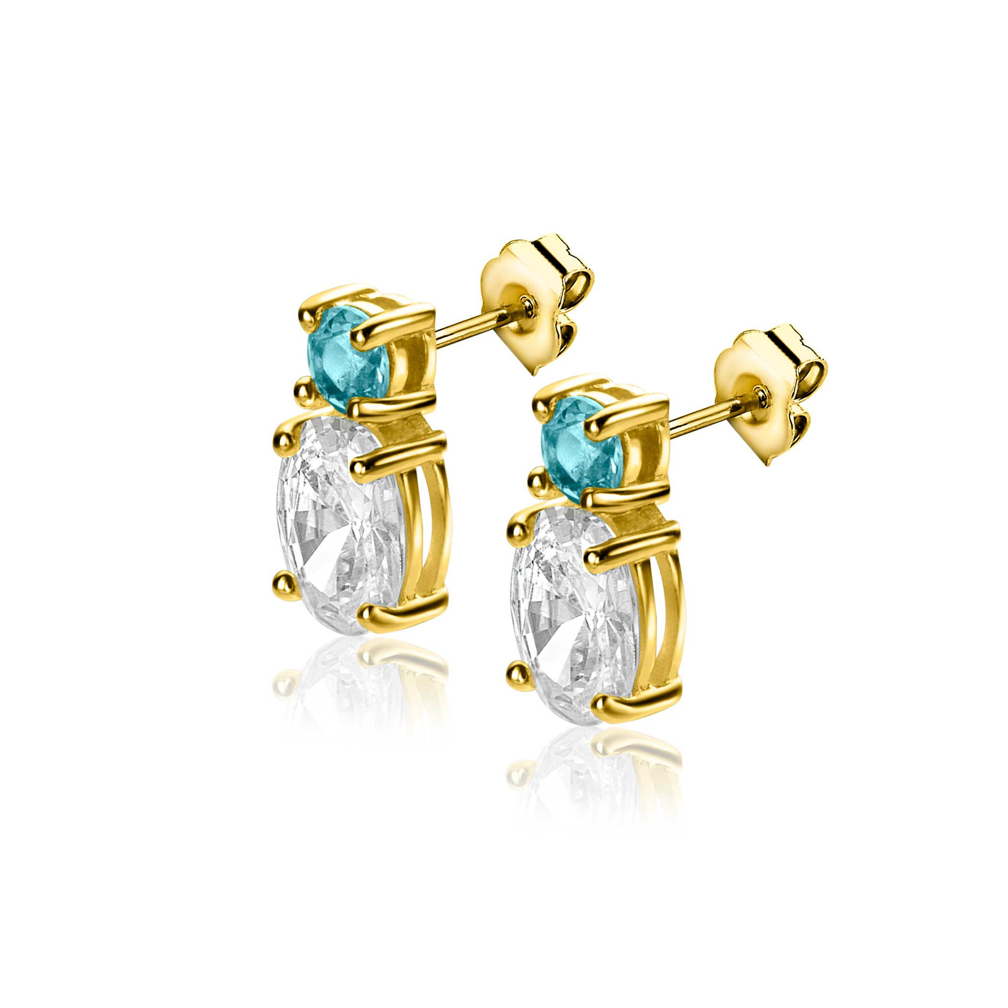 ZINZI zlv. oorstekers gg.verg.blauw en ovaal zirc.