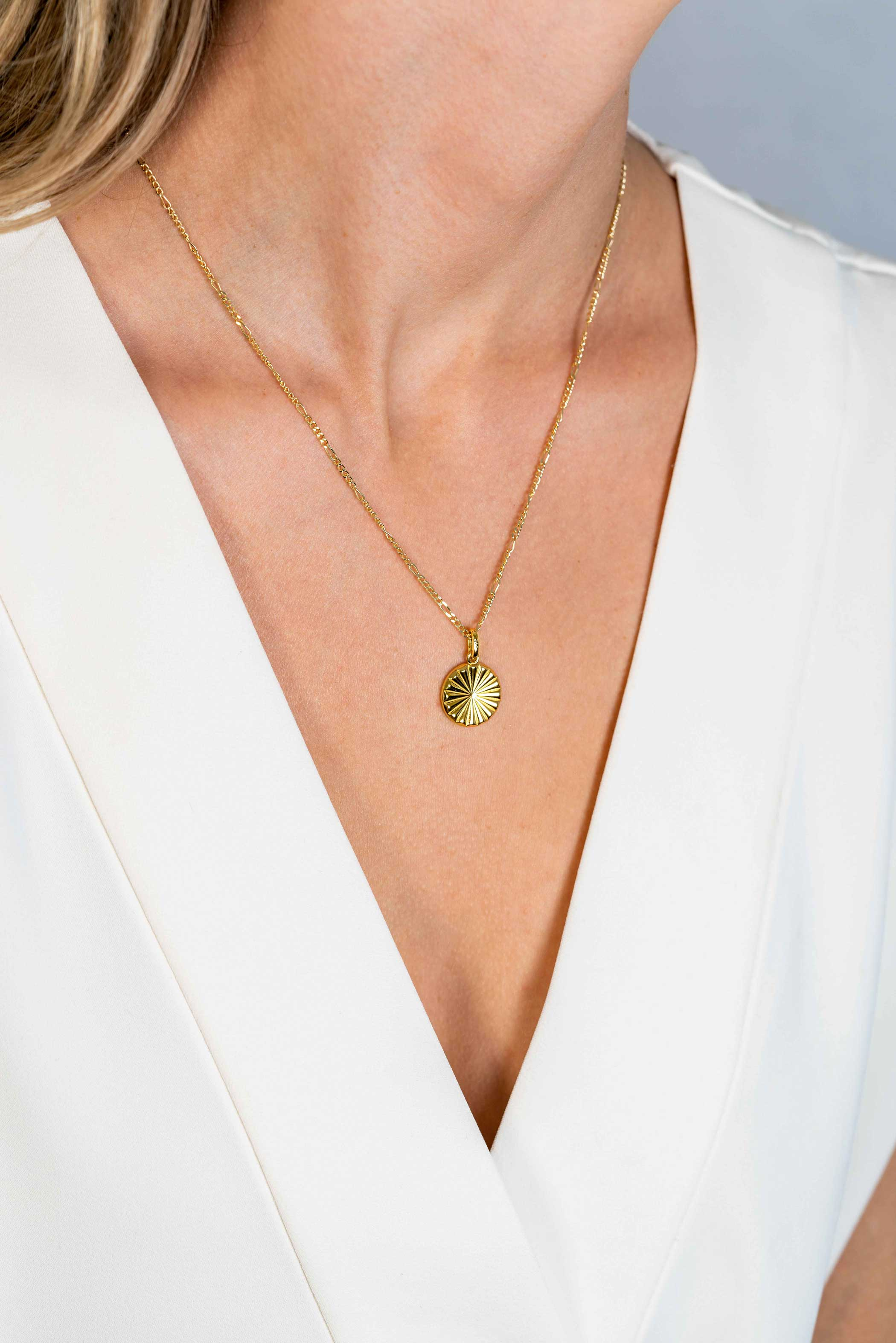 ZINZI zlv. hanger goud verguld zon 15mm