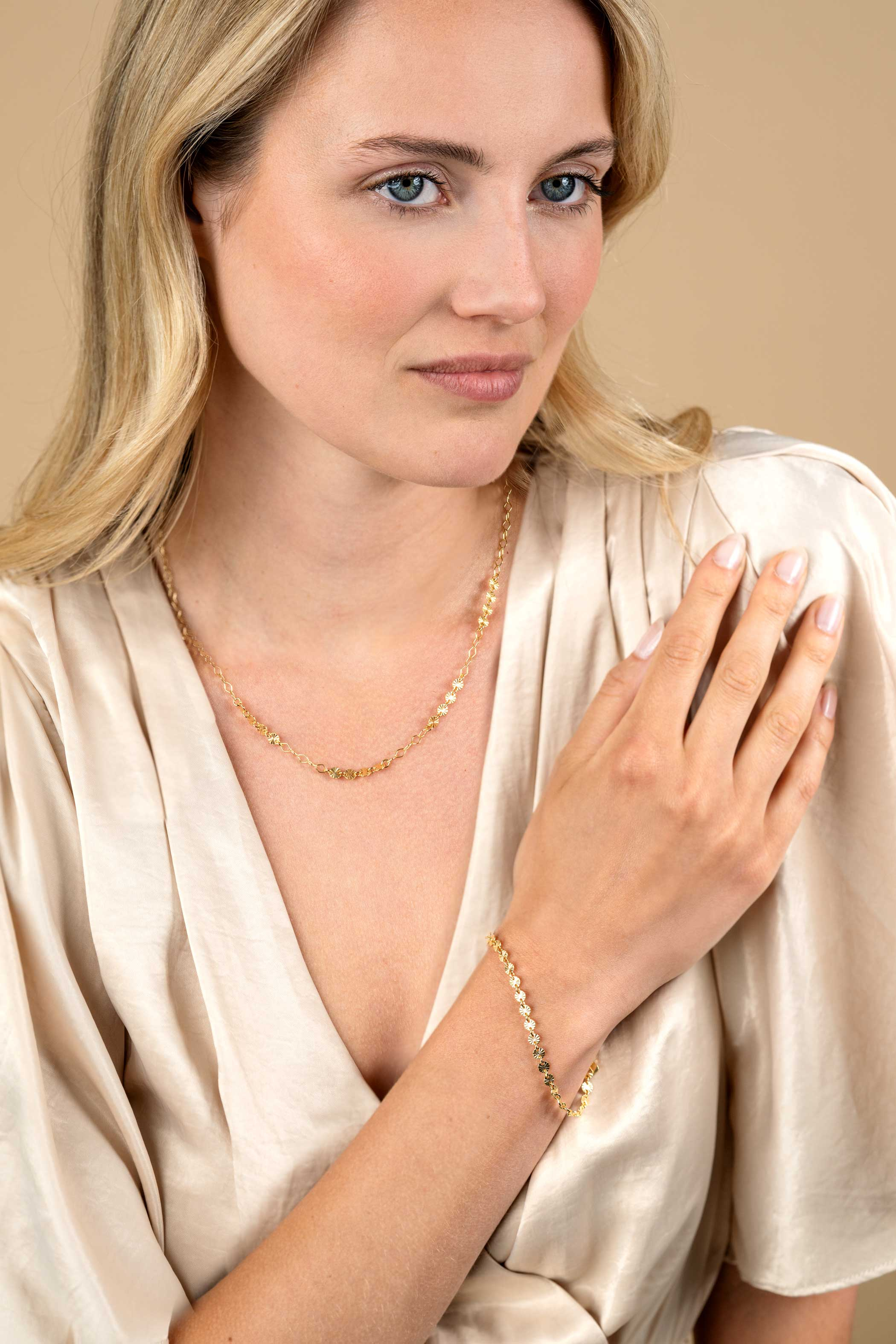 ZINZI zlv. armband gg.verg.gediamanteerde rondjes