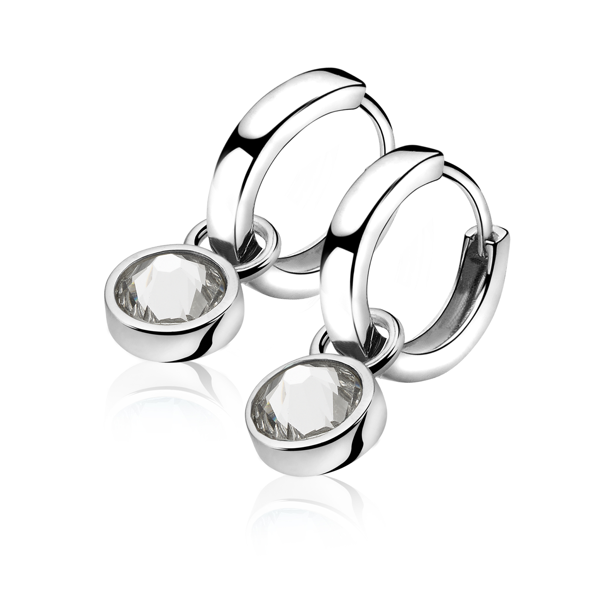 ZINZI silberne Ohrhänger blau  weiß ZICH1006A