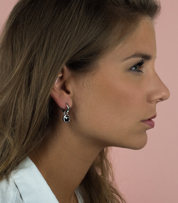 ZINZI silberne Ohrhänger schwarz ZICH190Z