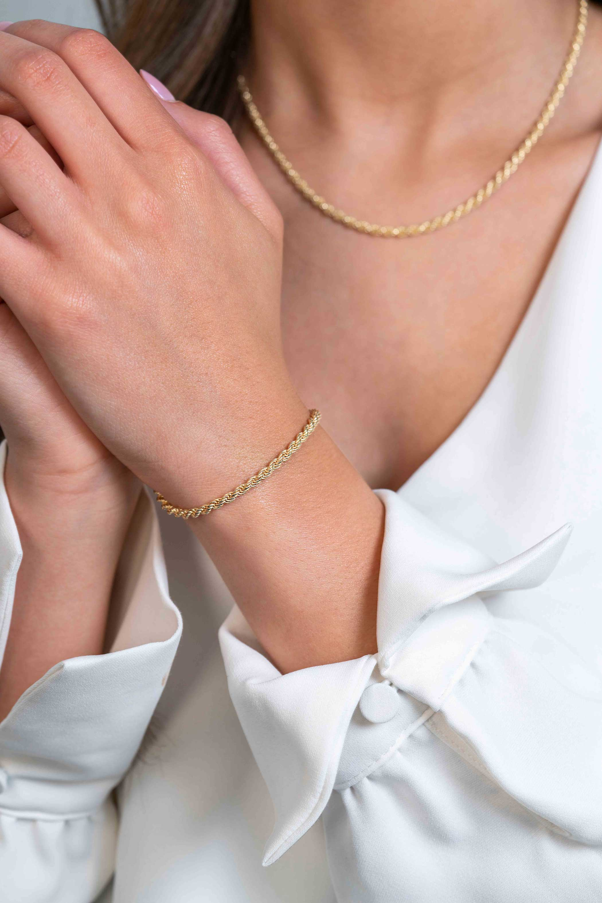 ZINZI zlv.  koord armband geelgoud verguld 3mm