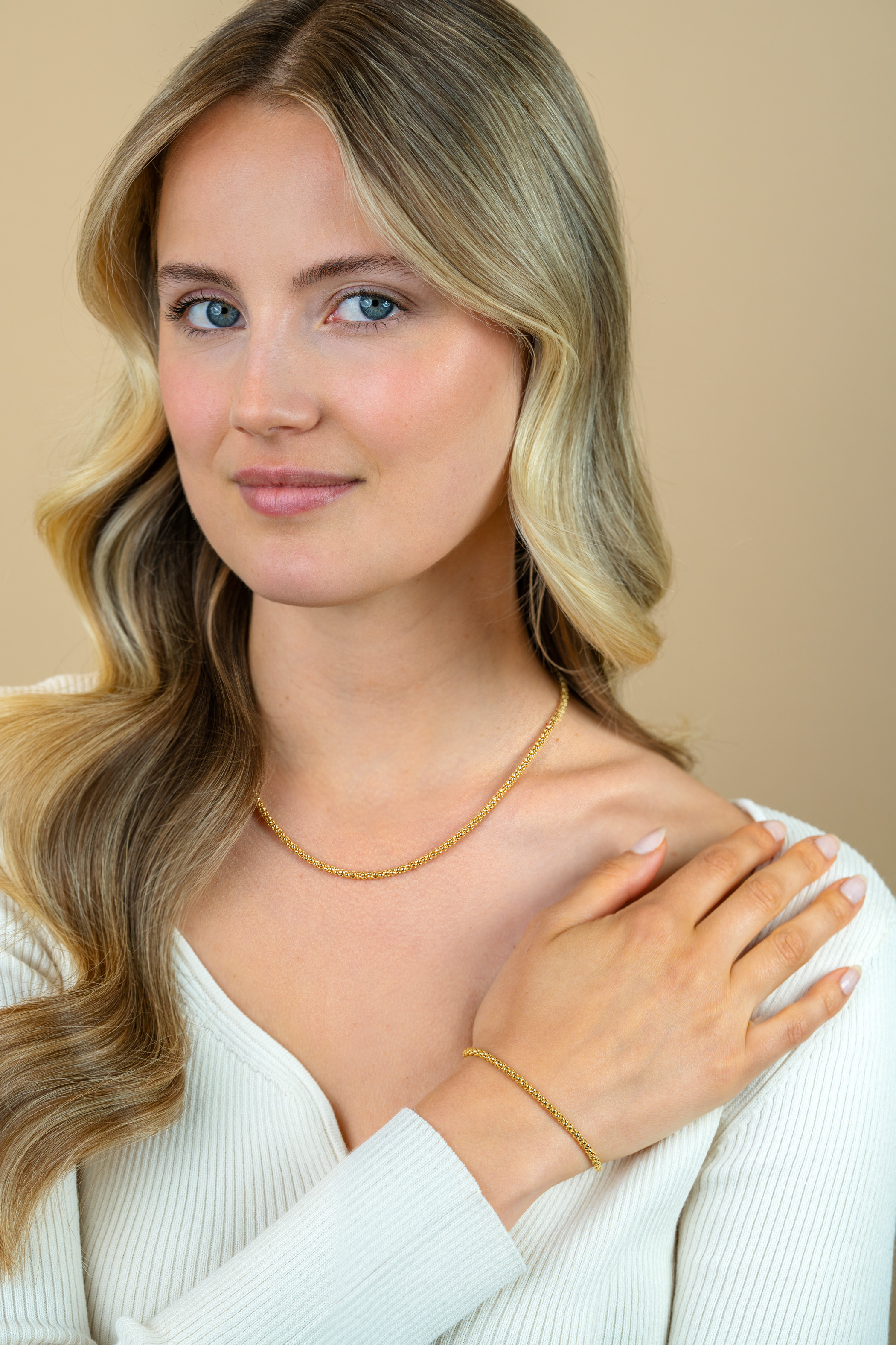 ZINZI silbernes Gliederarmband gelbvergoldet 18,5cm ZIA1288G