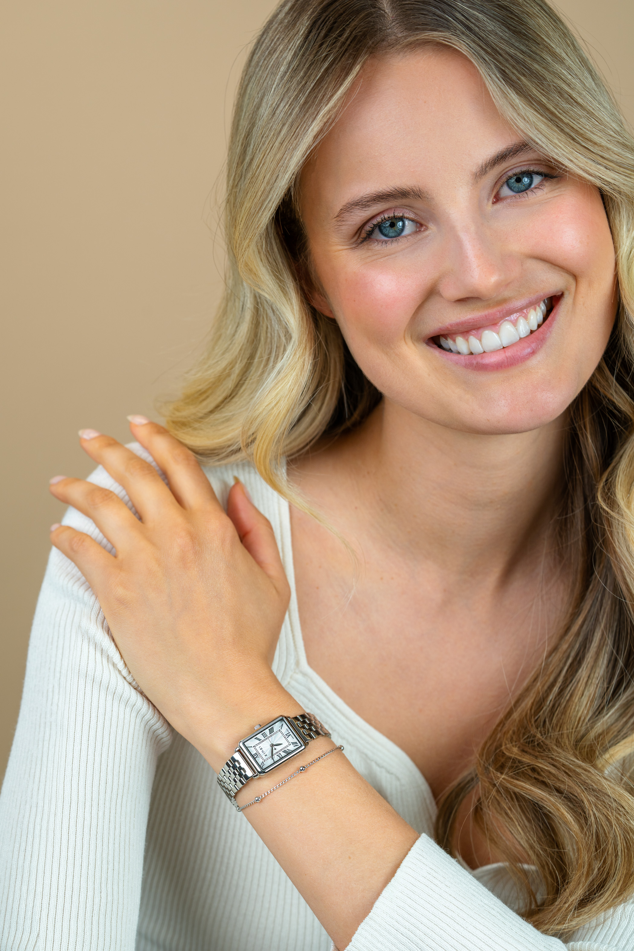 Zinzi Elegance horloge 28mm witte w.plaat stln.band